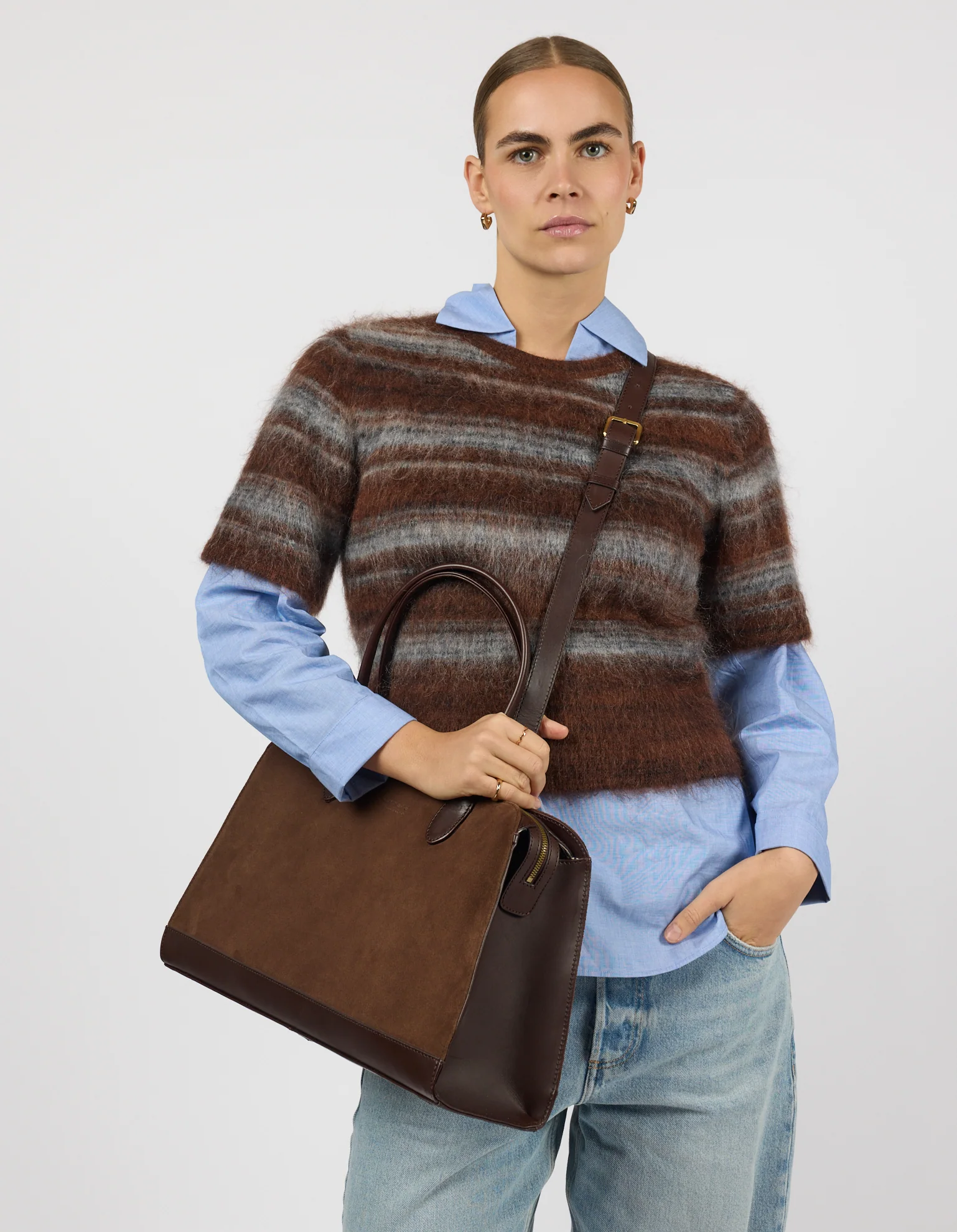 Alma - Chocolate Suède with Stromboli Leather - Image 7
