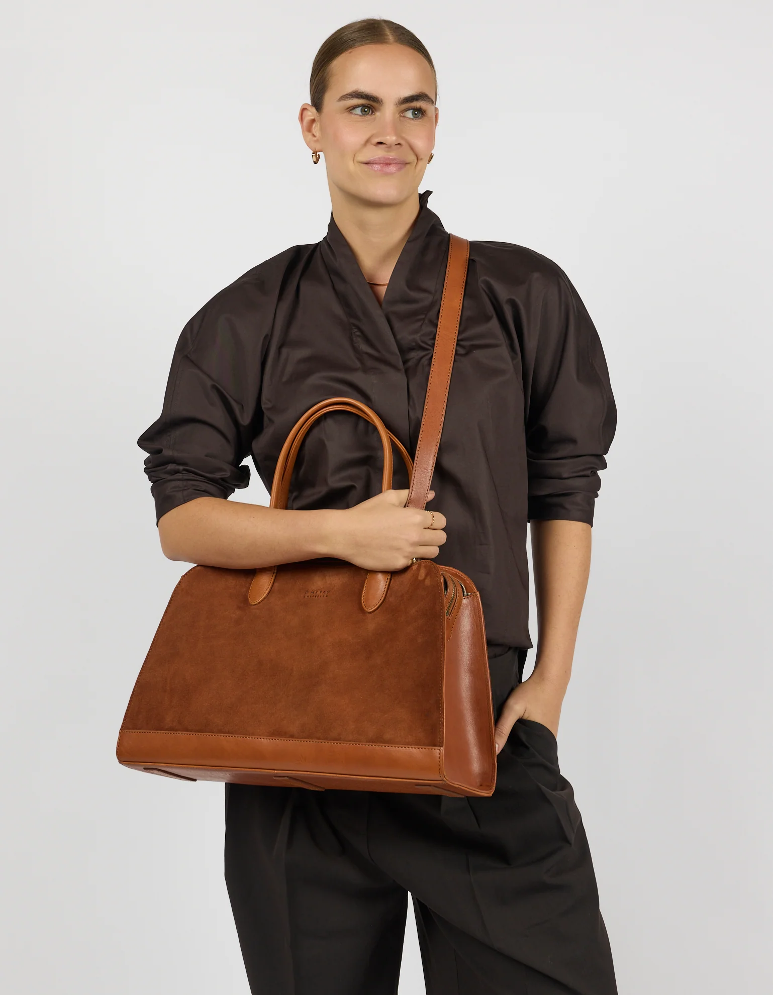 Alma - Cognac Suède with Stromboli Leather - Image 7