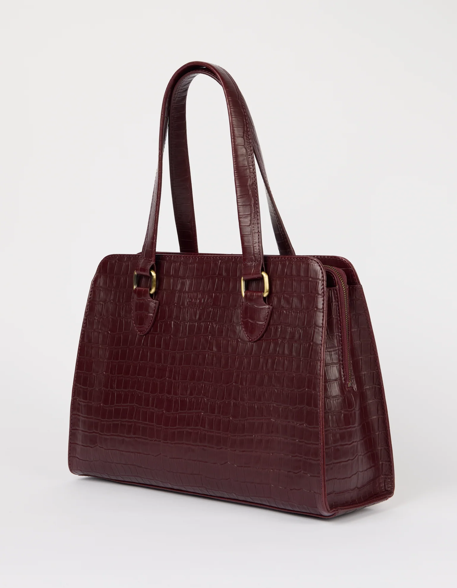 Blair - Dark Cherry Croco Print Leather - Image 3