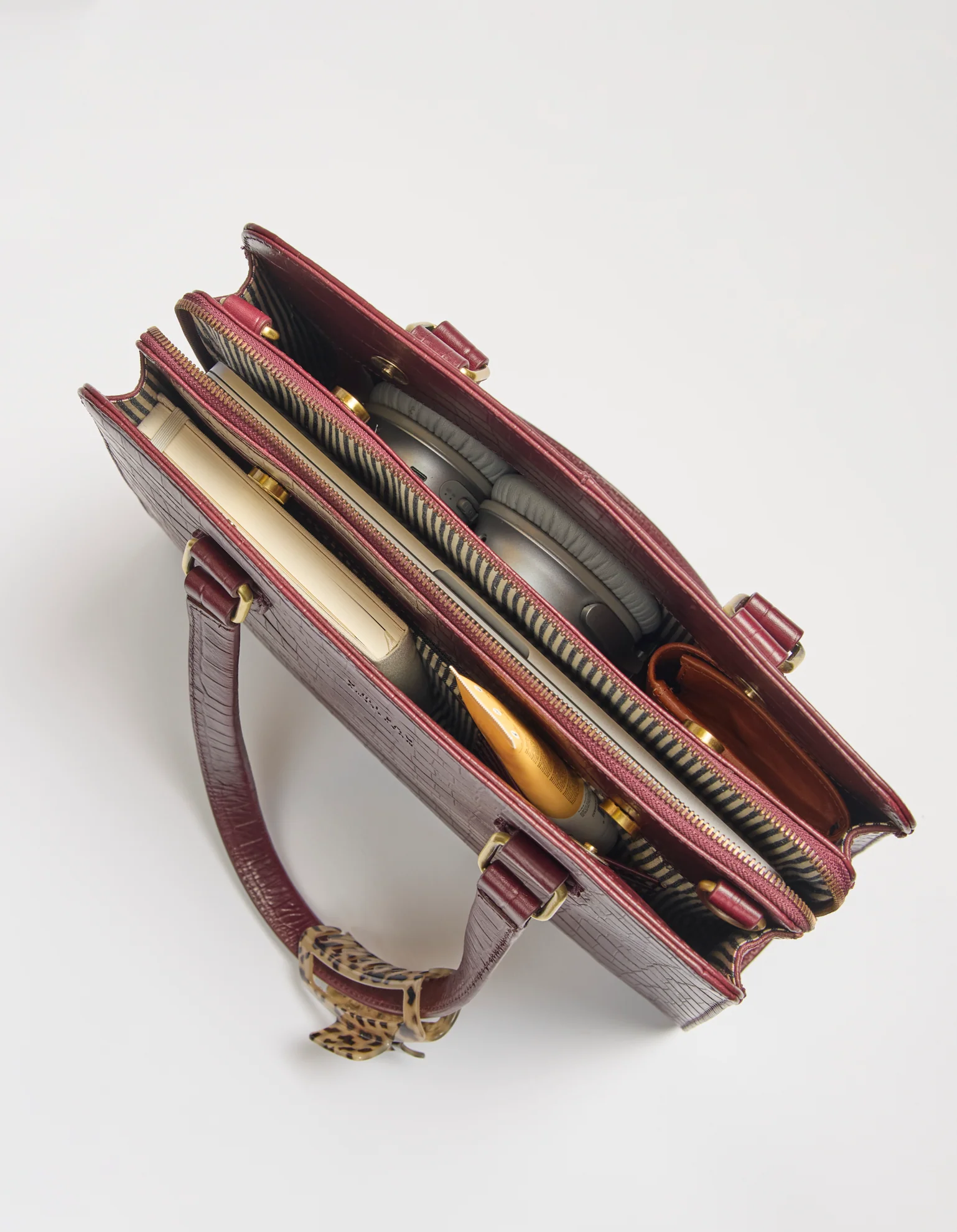 Blair - Dark Cherry Croco Print Leather - Image 8
