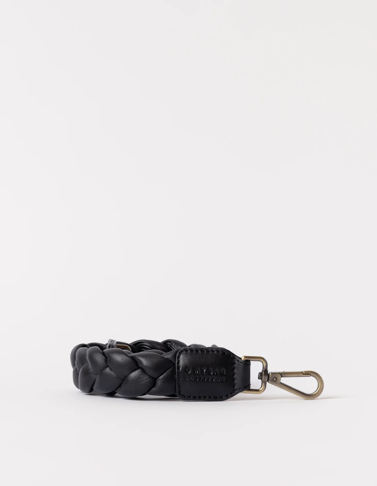 Braided Shoulder Strap - Black Soft Grain Leather - Image 2