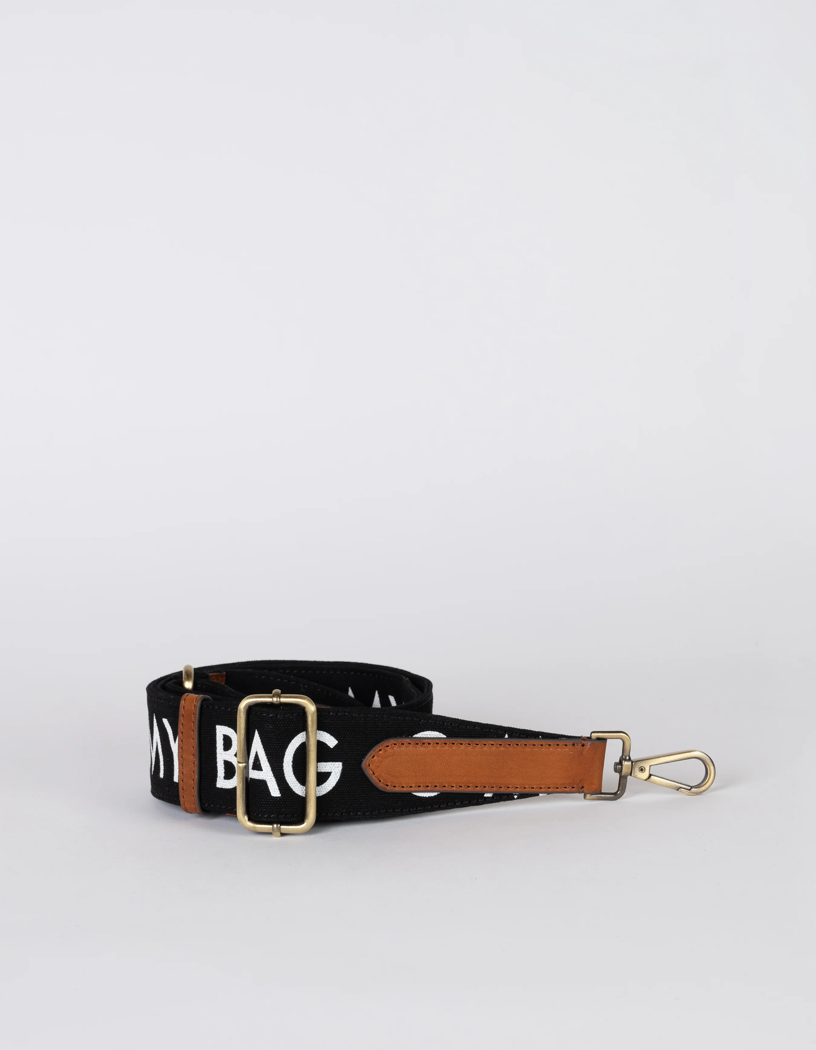 Canvas Logo Strap - Black & Cognac Classic Leather - Image 2