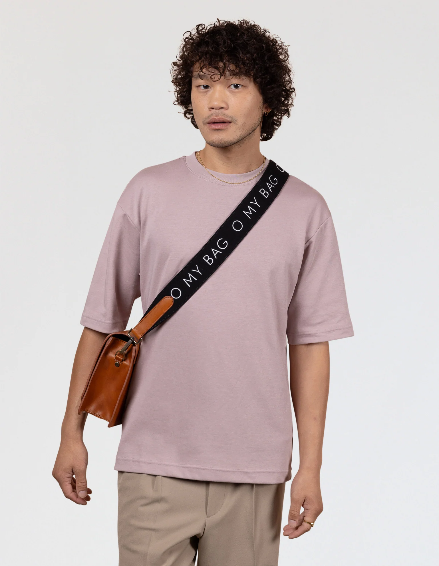 Canvas Logo Strap - Black & Cognac Classic Leather - Image 3
