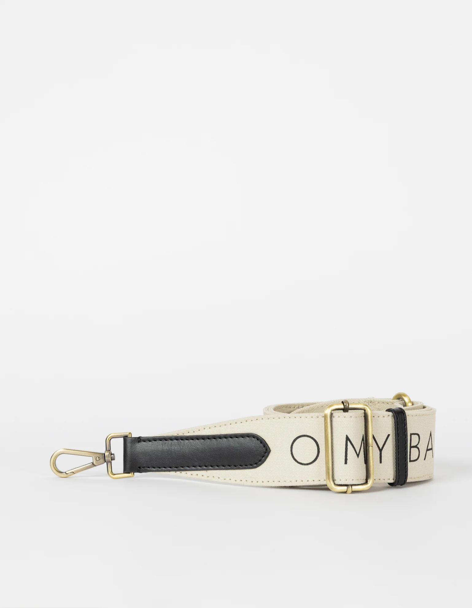 Canvas Logo Strap - White & Black Classic Leather - Image 2