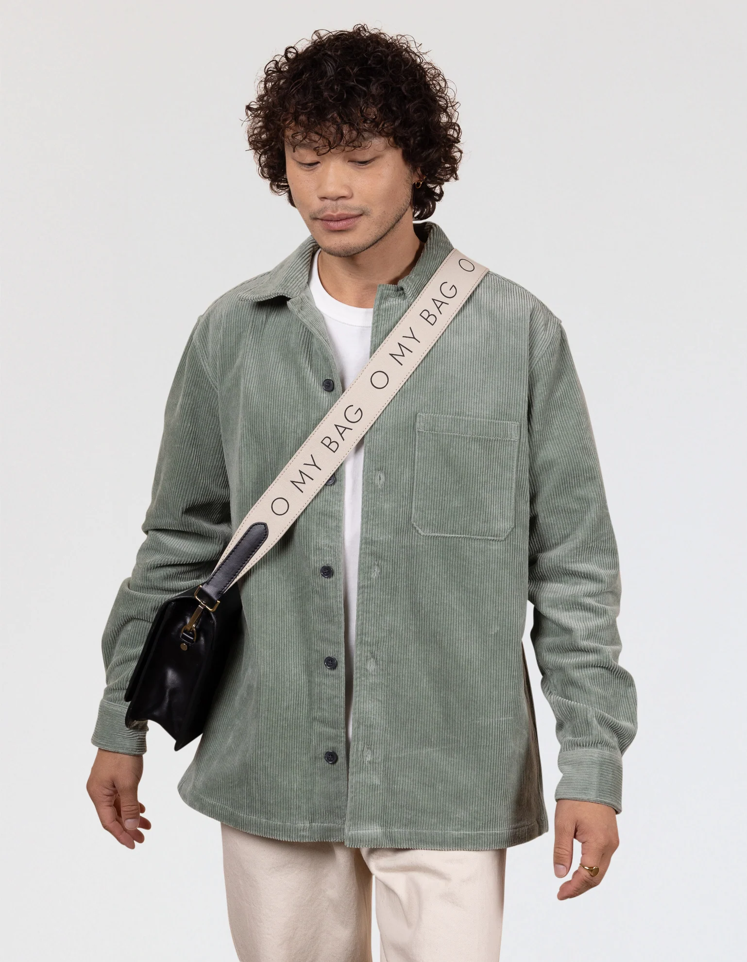 Canvas Logo Strap - White & Black Classic Leather - Image 3