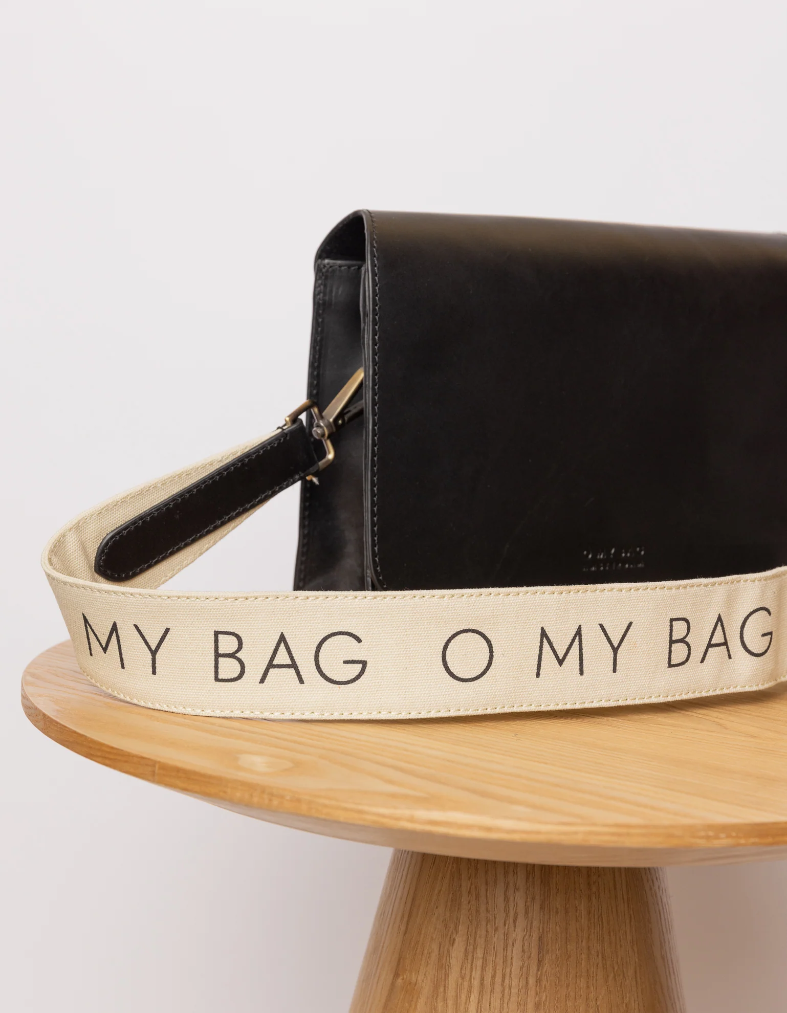 Canvas Logo Strap - White & Black Classic Leather - Image 4
