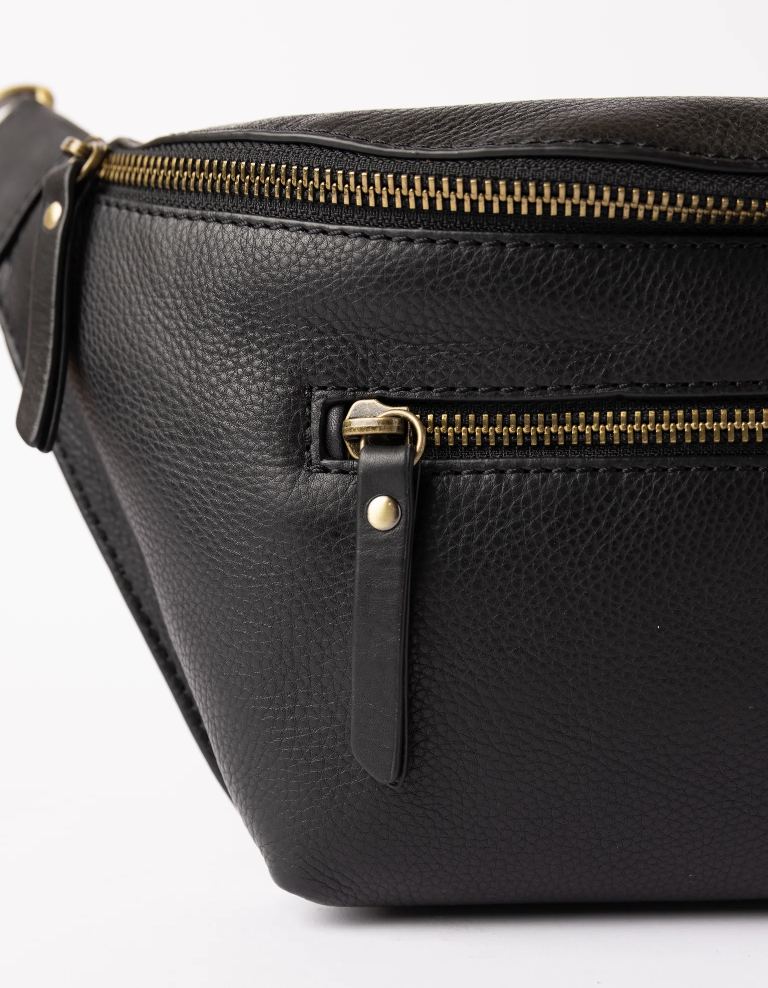 Drew Bum Bag - Black Soft Grain Leather - Image 5