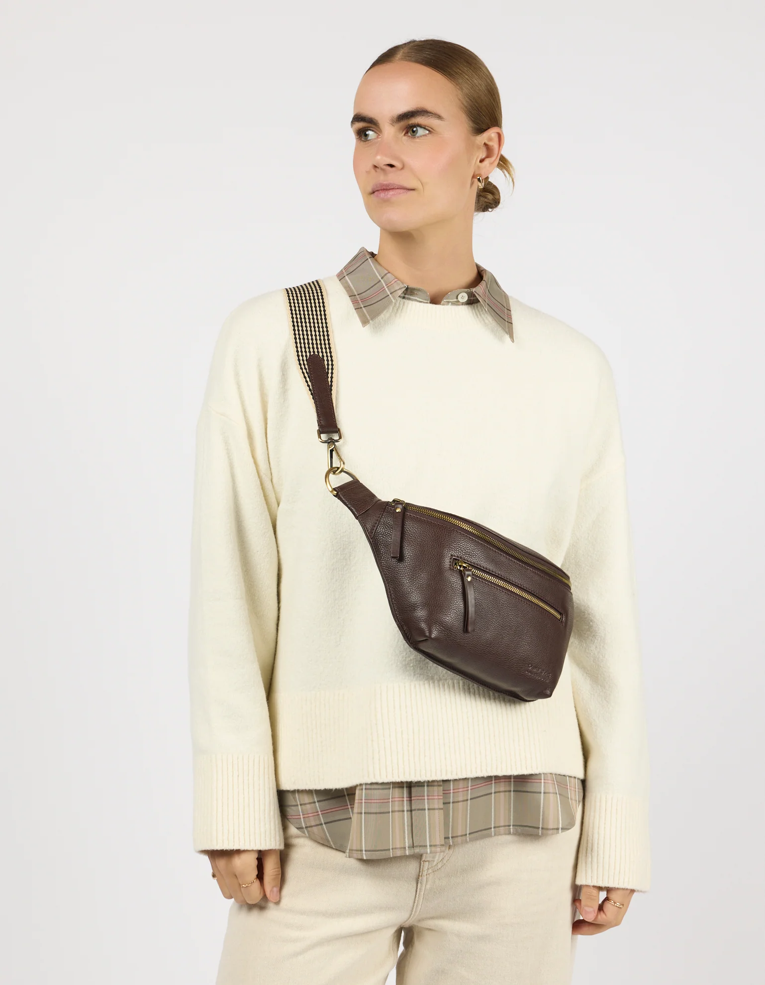 Drew Bum Bag - Chocolate Soft Grain Leather - Image 7