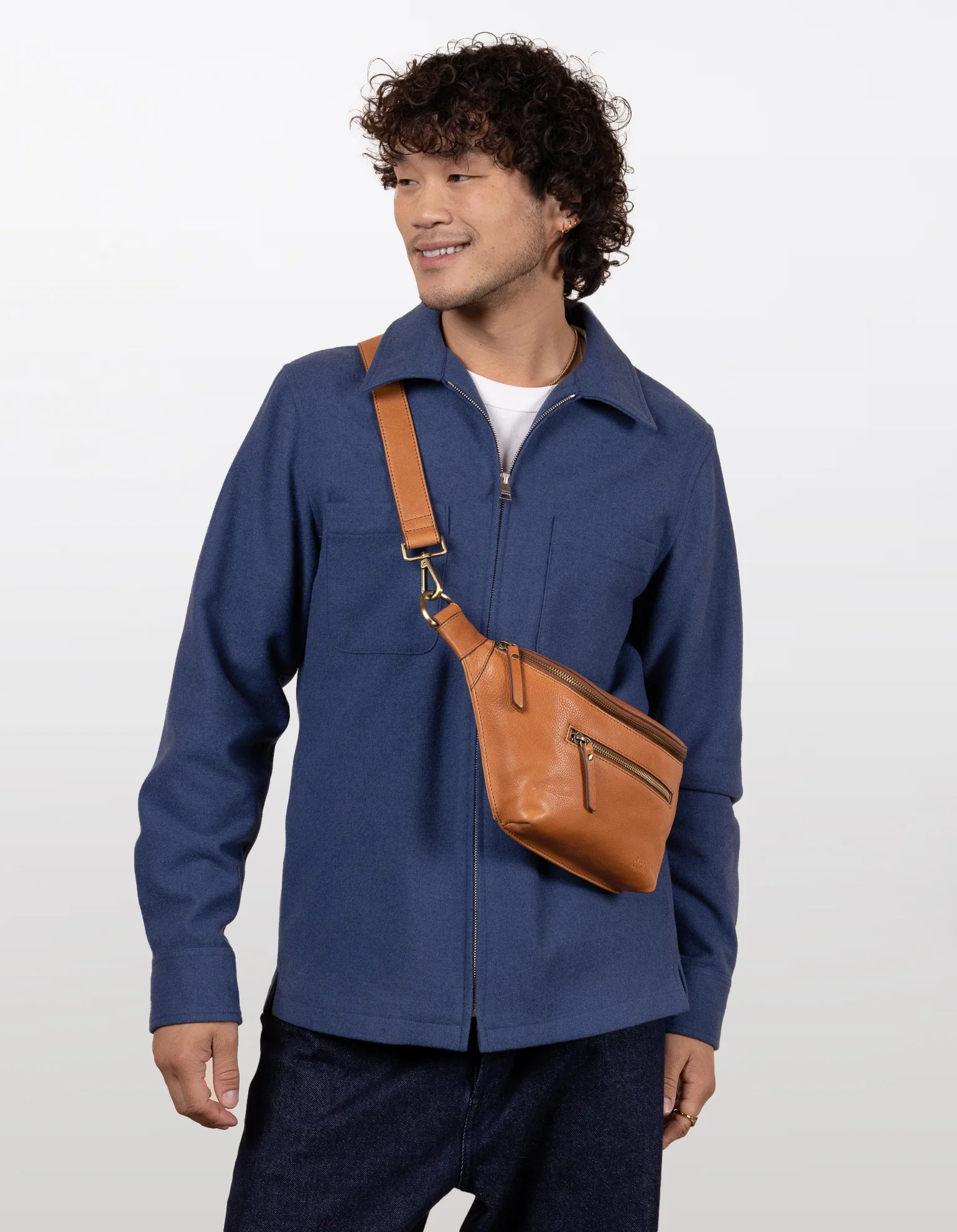 Drew Bum Bag - Wild Oak Soft Grain Leather - Image 9