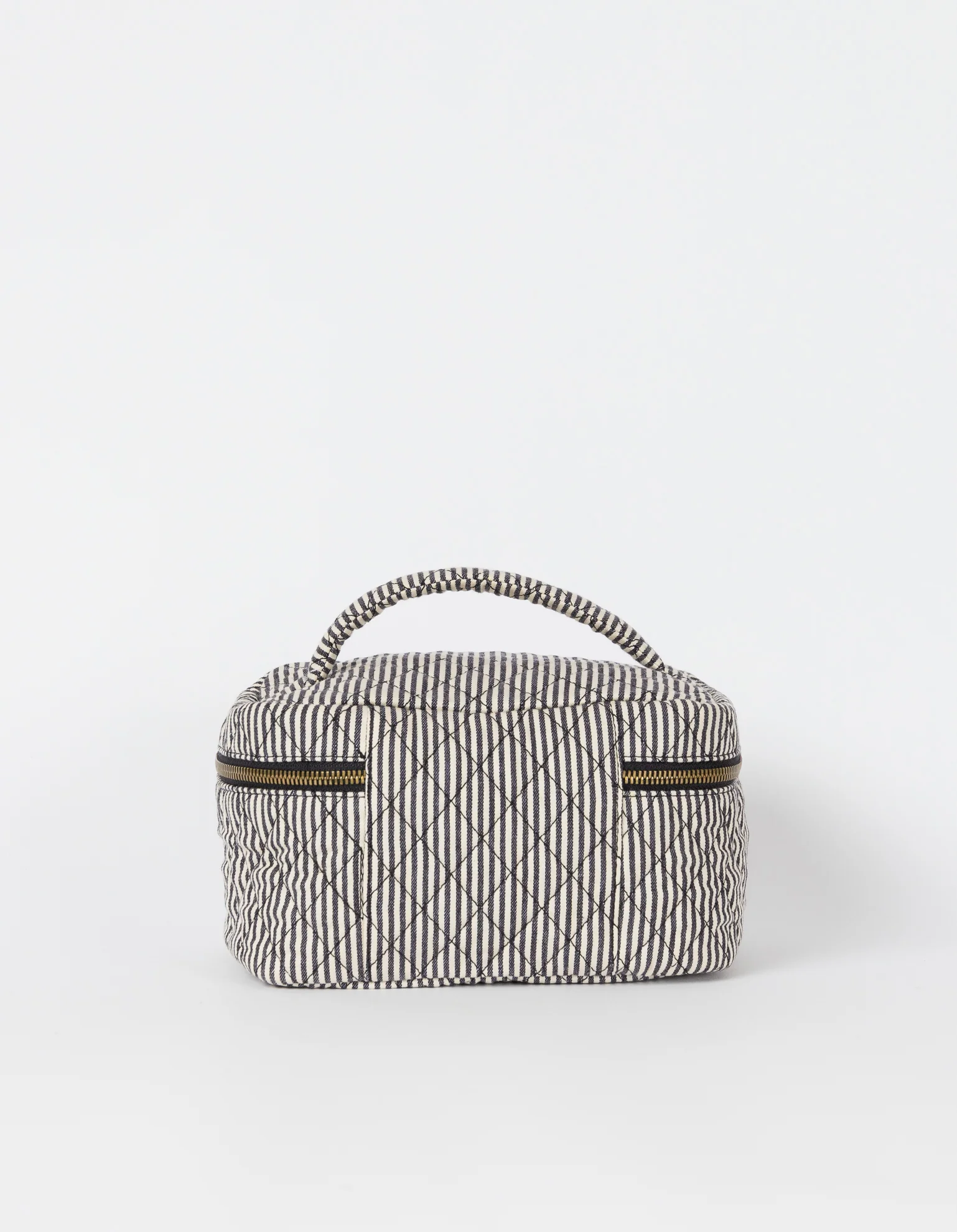 Elise Makeup Bag - Cotton Black Classic Leather - Image 3