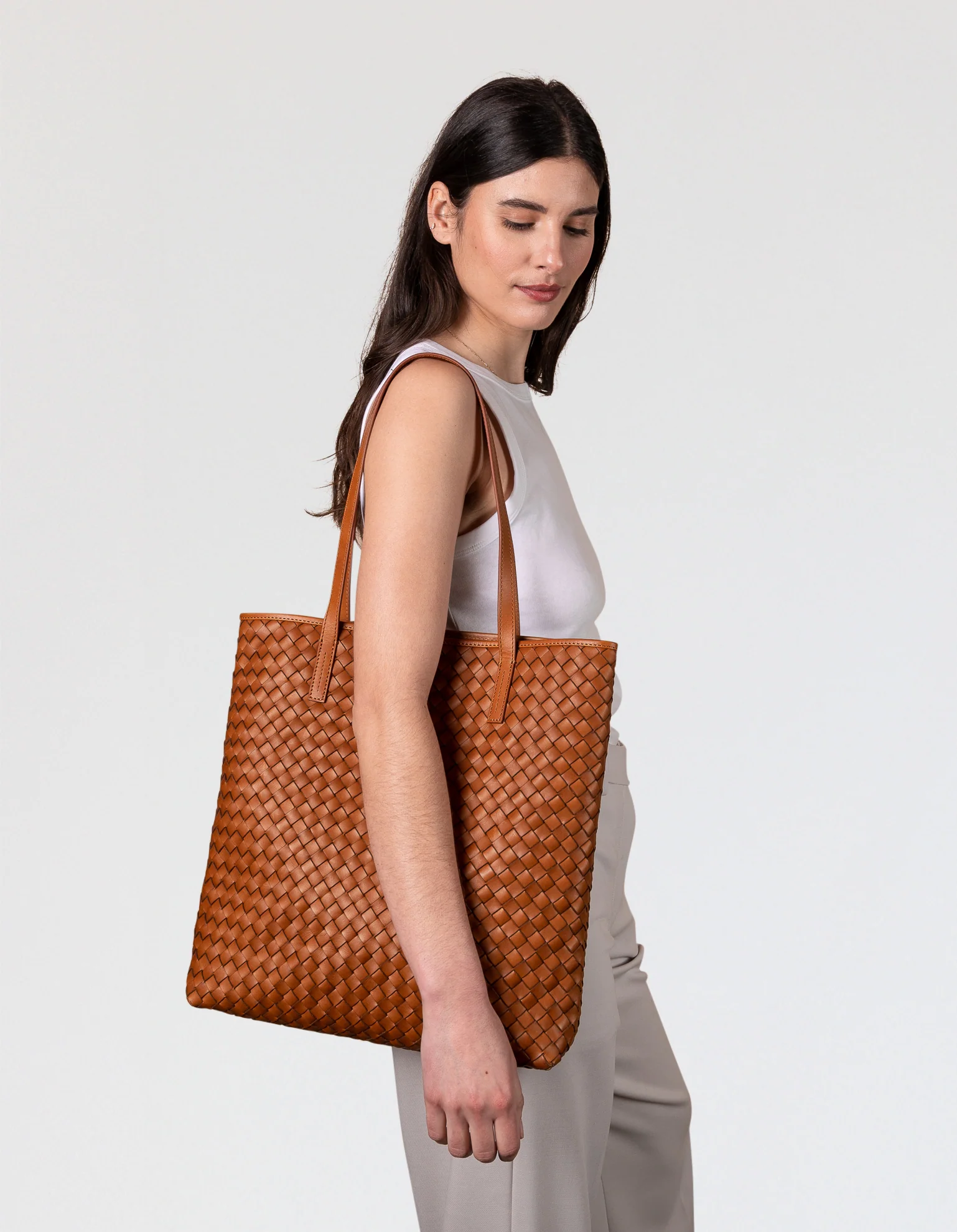 Georgia - Cognac Woven Classic Leather - Image 5