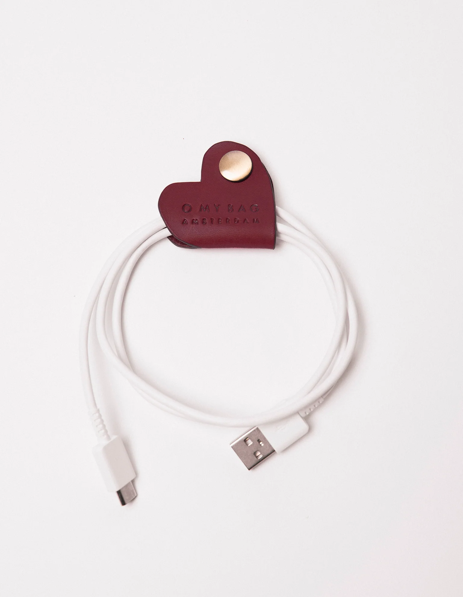 Heart Cord Taco - Dark Cherry Classic Leather - Image 3