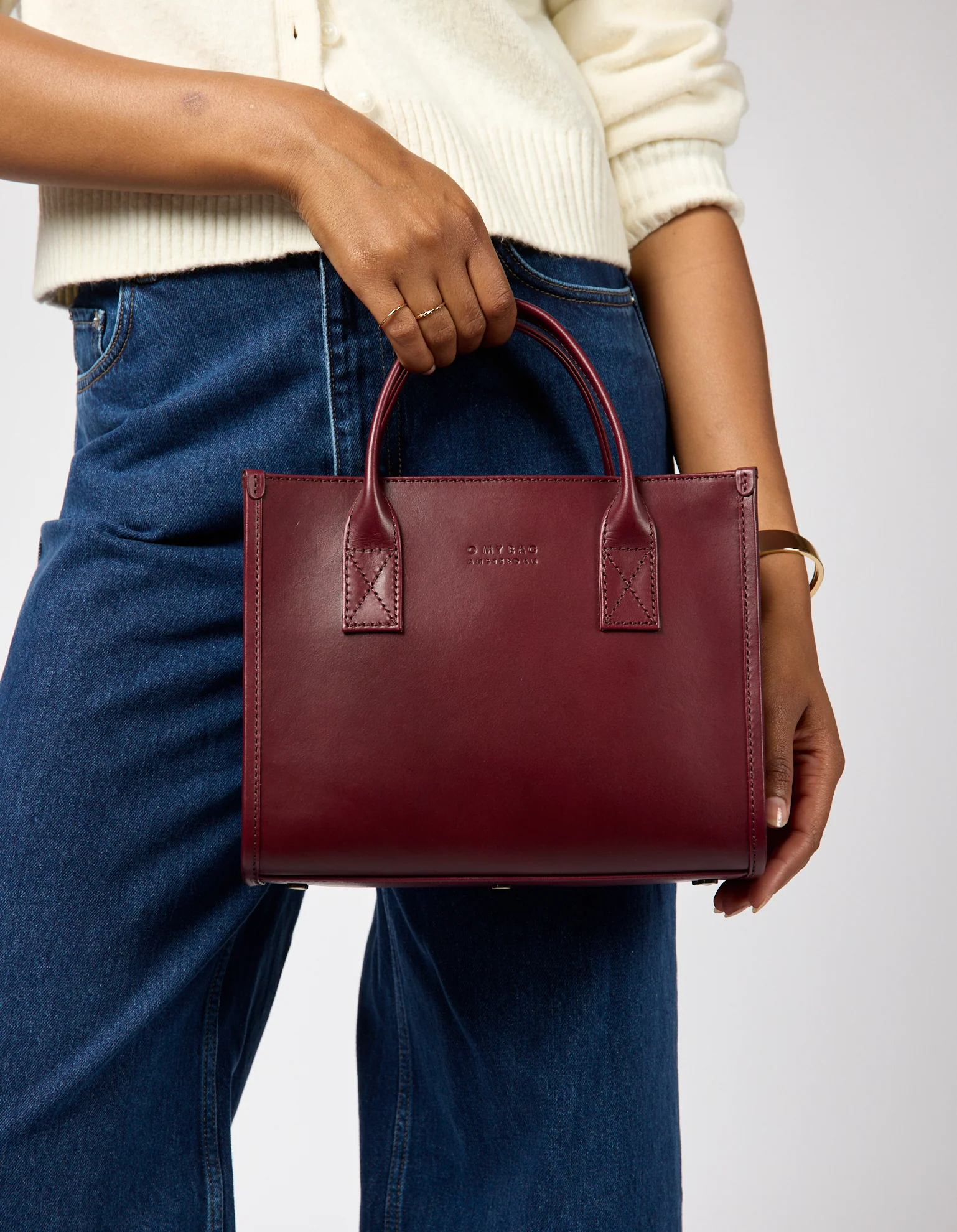 Jackie Midi + Webbing Strap - Dark Cherry Classic Leather - Image 11