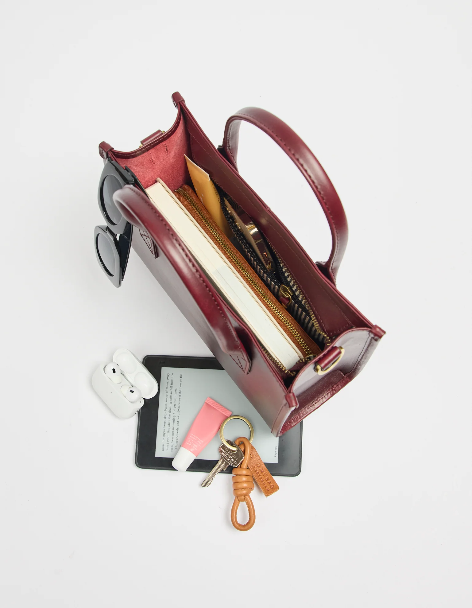 Jackie Midi + Webbing Strap - Dark Cherry Classic Leather - Image 7