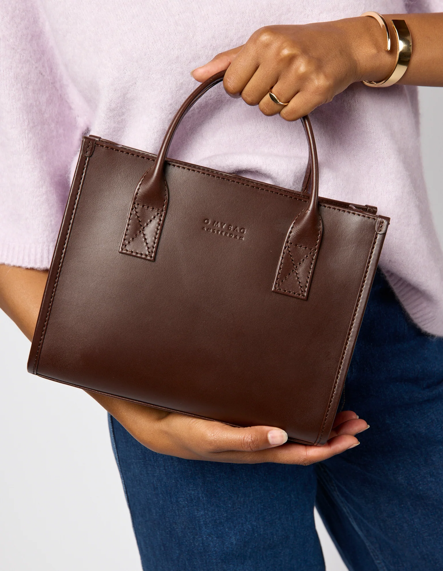 Jackie Midi + Webbing Strap - Chocolate Classic Leather - Image 9
