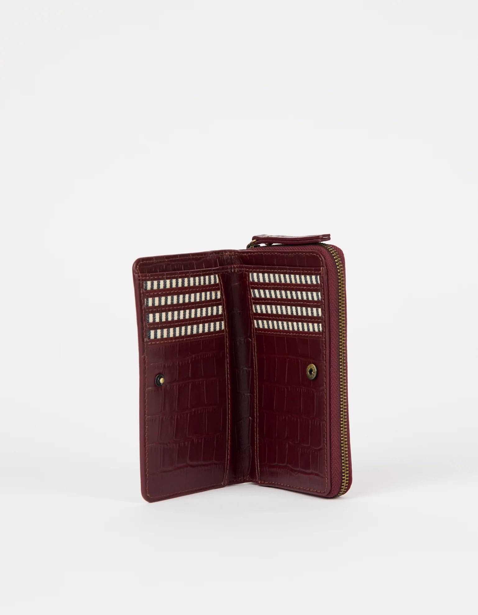 Jett Wallet - Dark Cherry Croco Print Leather - Image 2