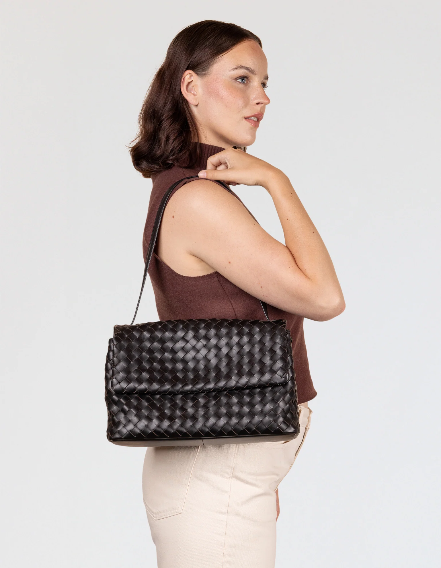Kenzie- Black Woven Classic Leather - Image 6