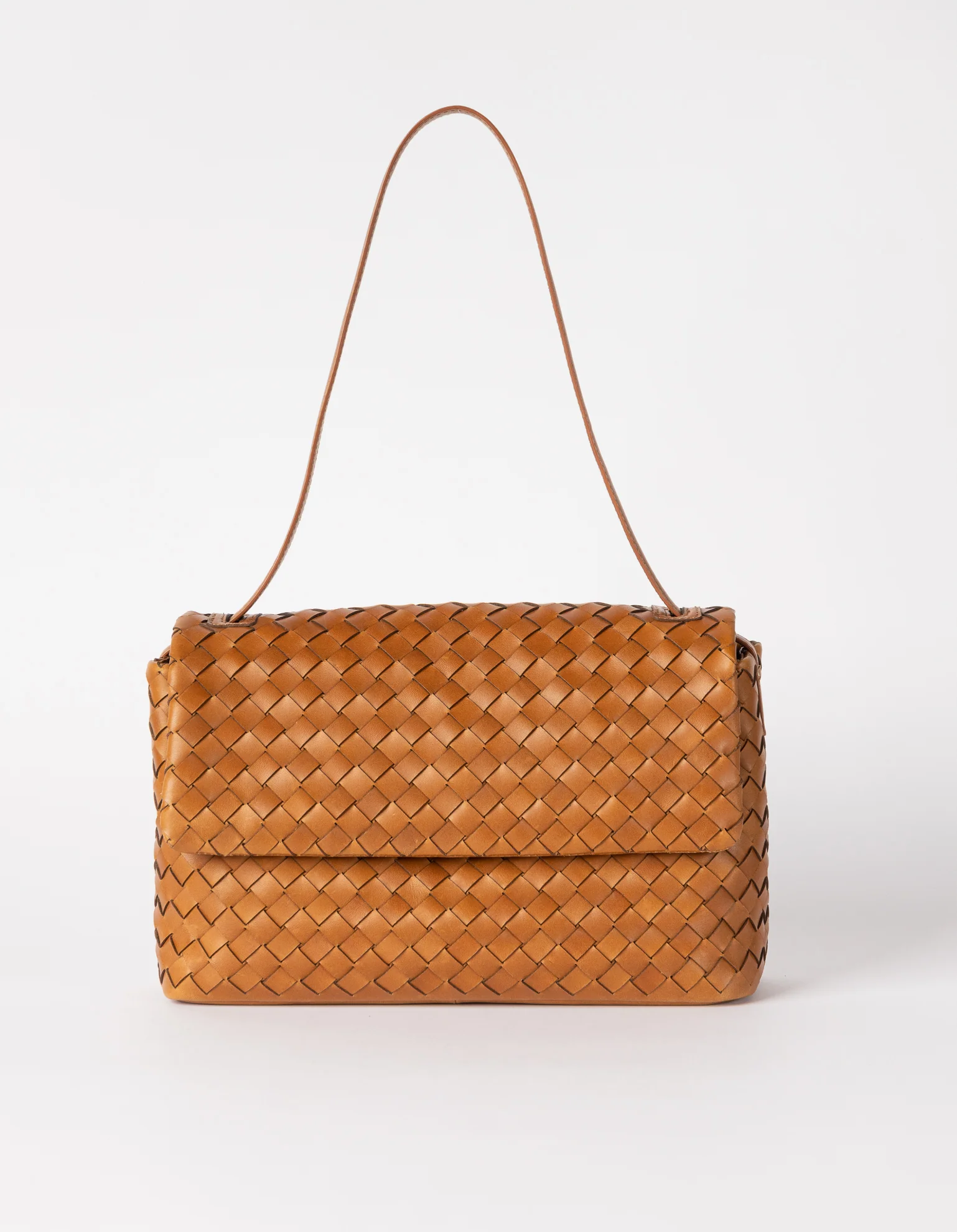 Kenzie - Cognac Woven Classic Leather