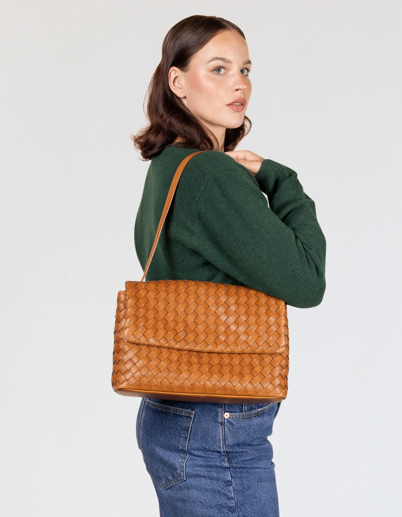 Kenzie - Cognac Woven Classic Leather - Image 6