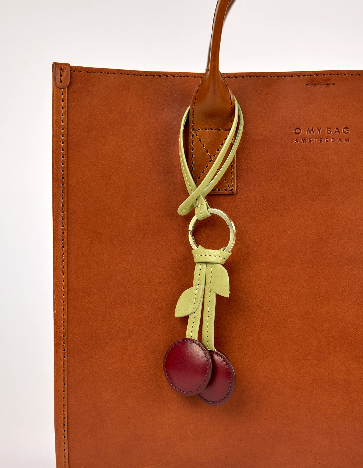 Cherry Bag Charm - Ruby Classic Leather - Image 3