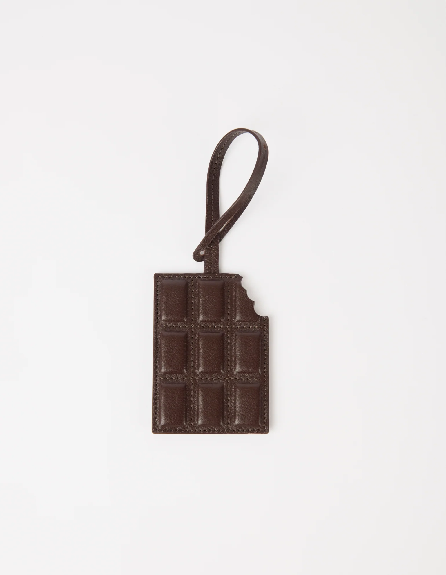 Chocolate Bag Charm - Chocolate Soft Grain Leather
