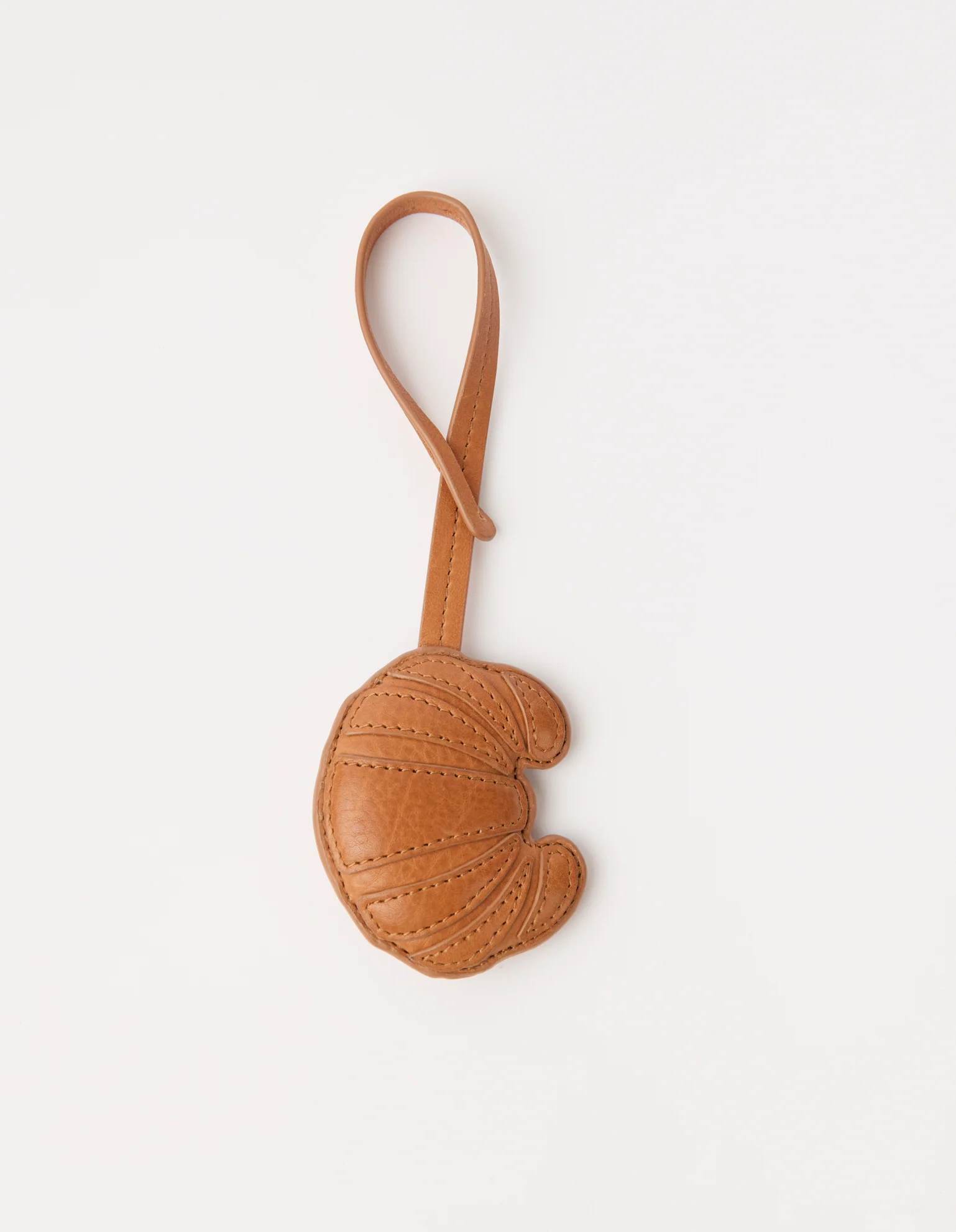 Croissant Bag Charm - Wild Oak Soft Grain Leather - Image 2