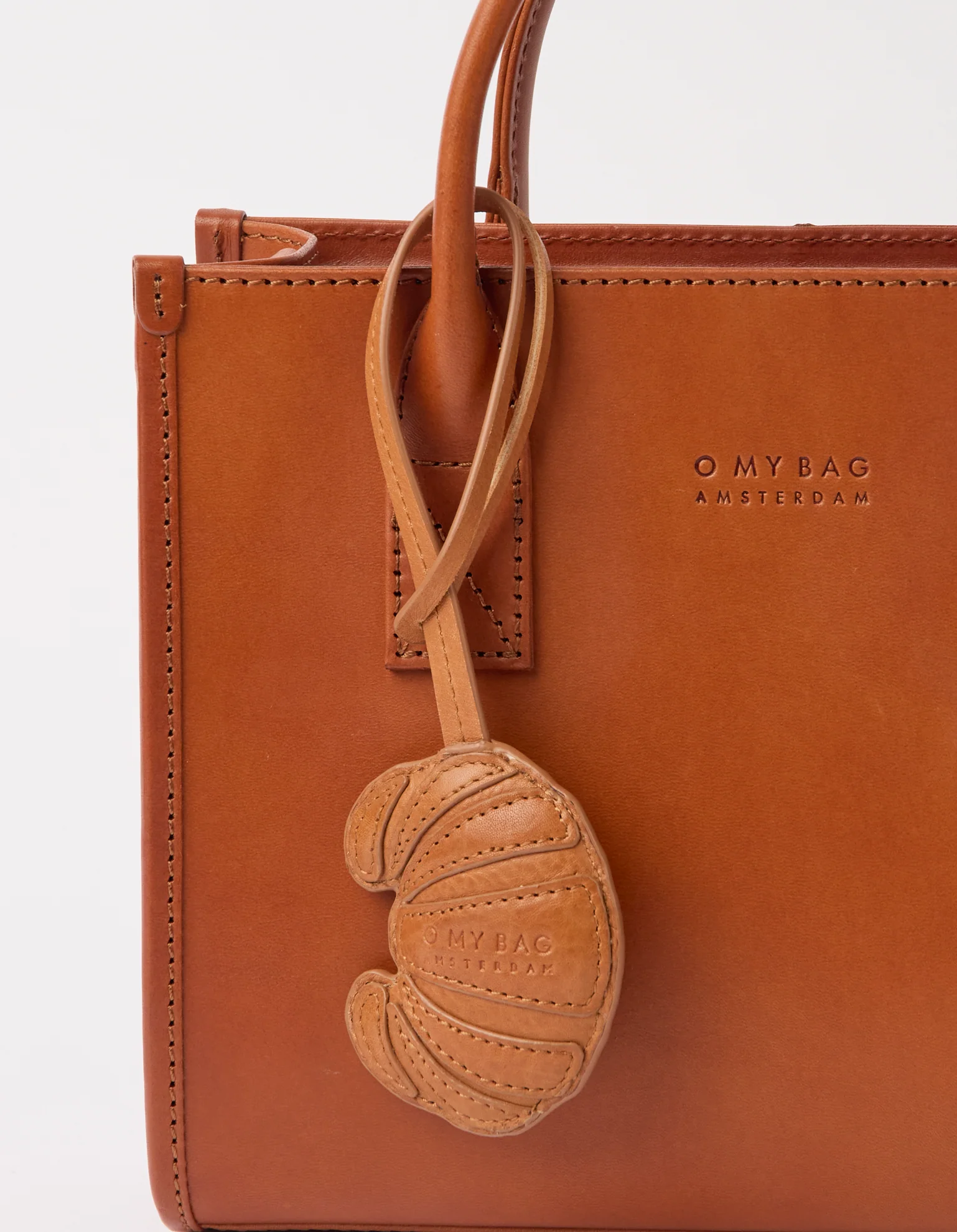 Croissant Bag Charm - Wild Oak Soft Grain Leather - Image 3