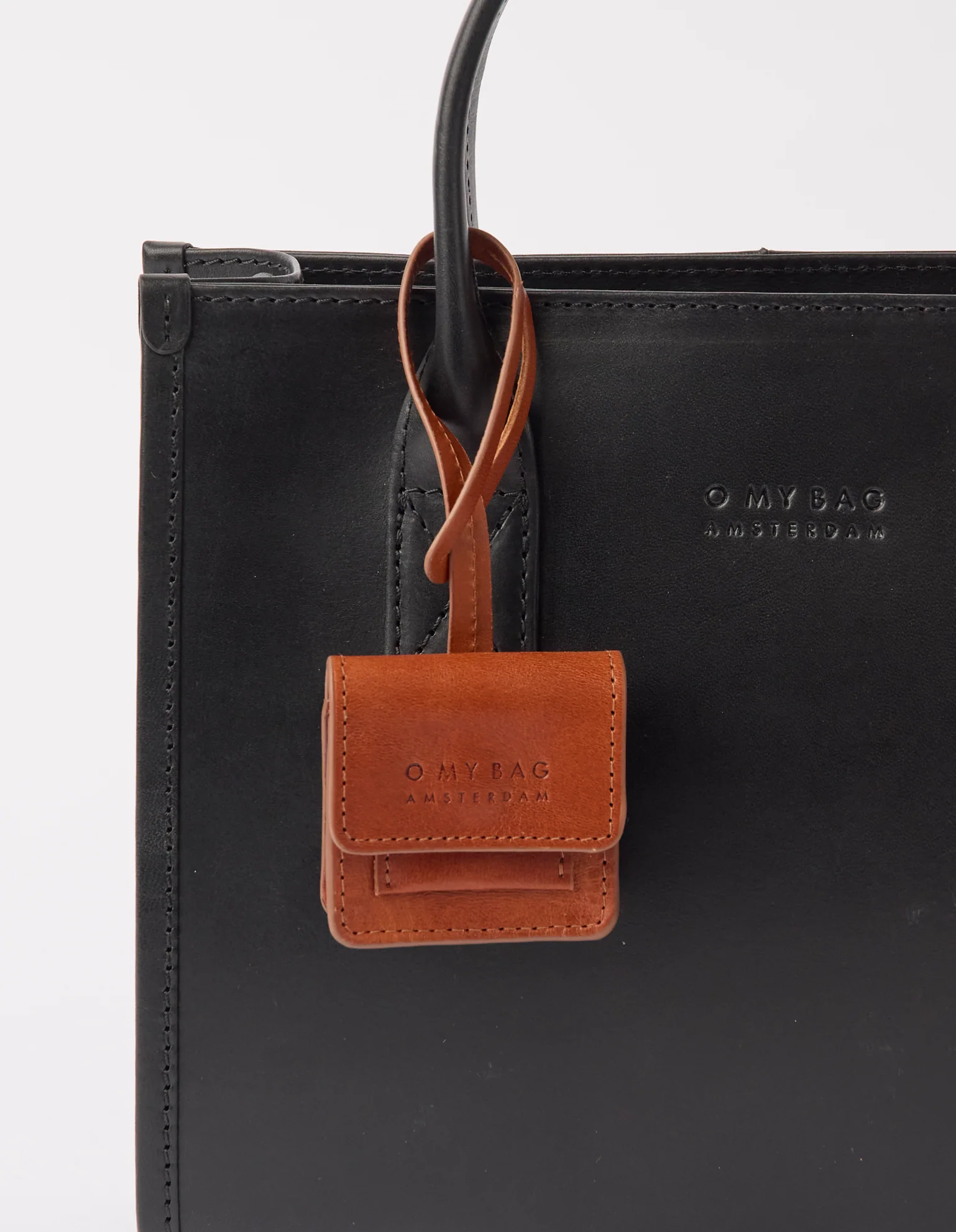 Harper Bag Charm- Cognac Classic Leather - Image 3