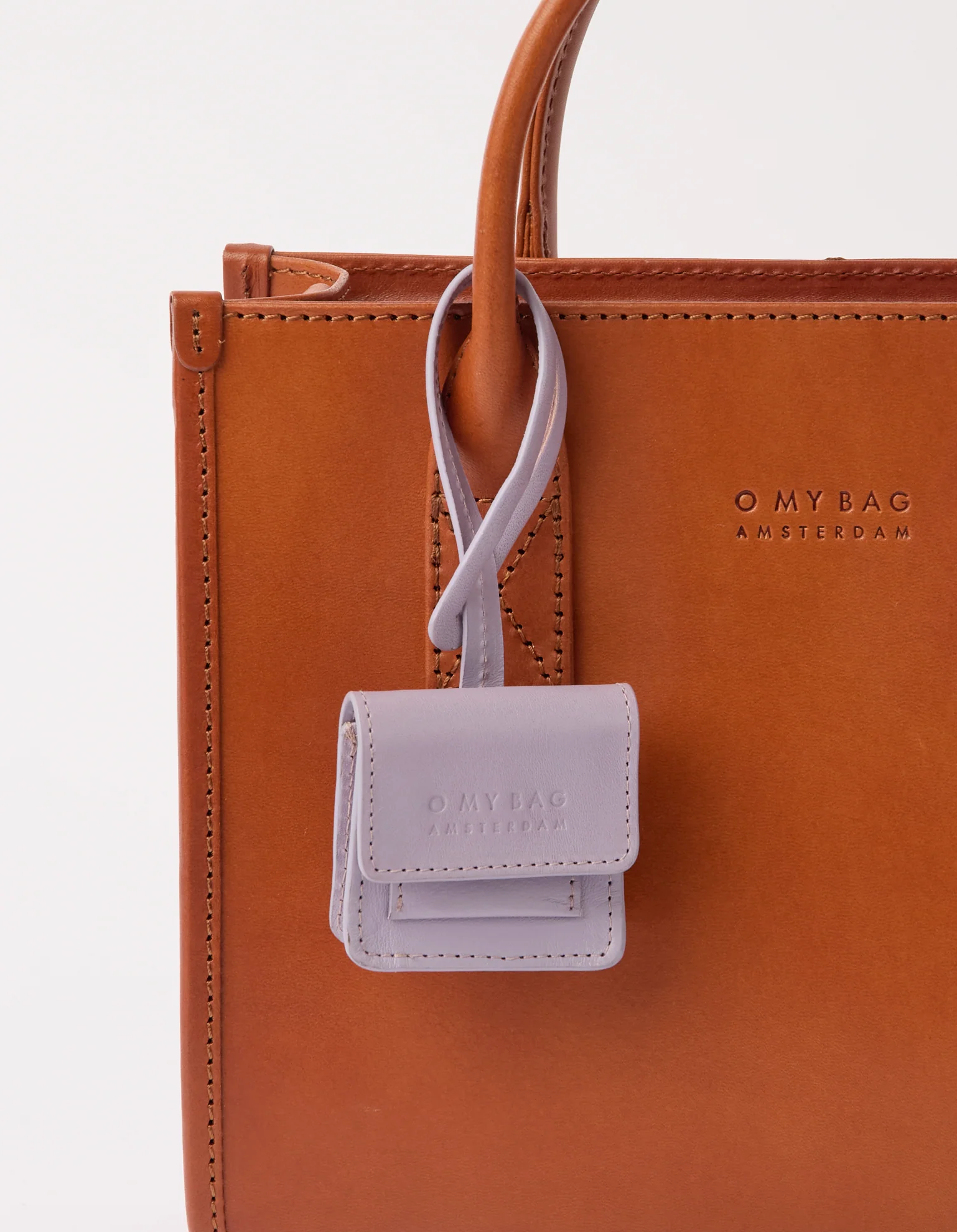 Harper Bag Charm - Lavender Classic Leather - Image 3