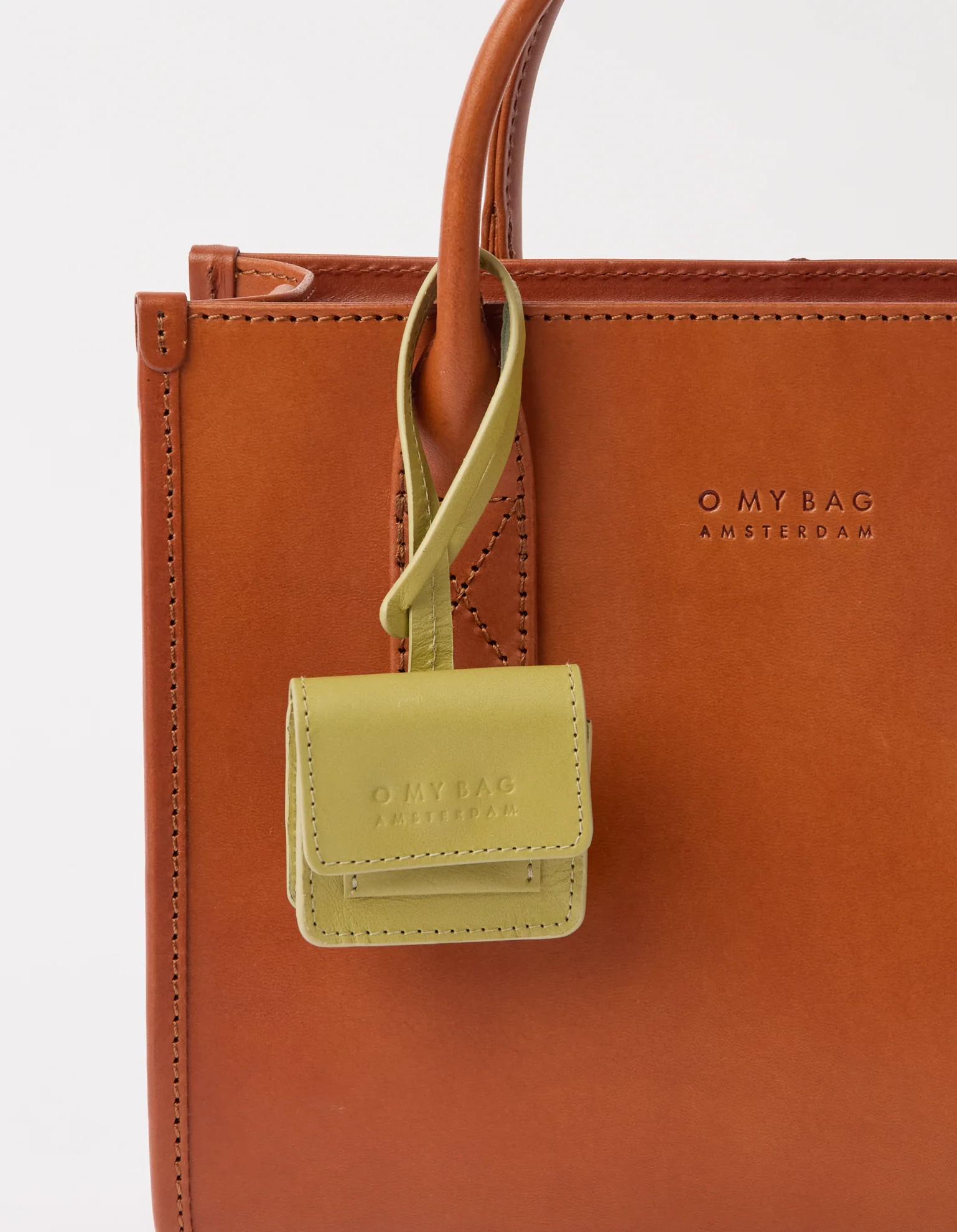 Harper Bag Charm - Tea Green Classic Leather - Image 3