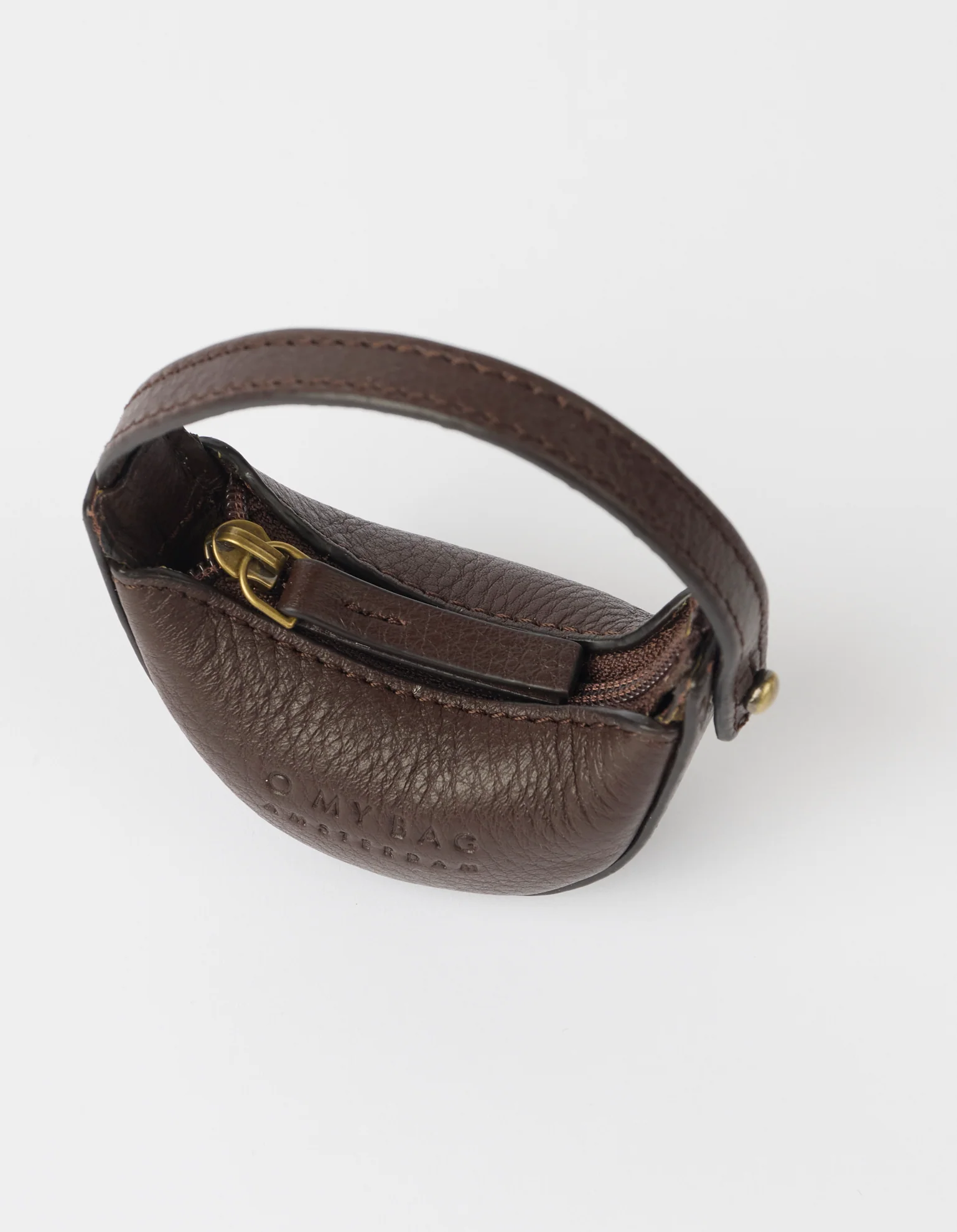 Leo Bag Charm - Chocolate Soft Grain Leather - Image 3