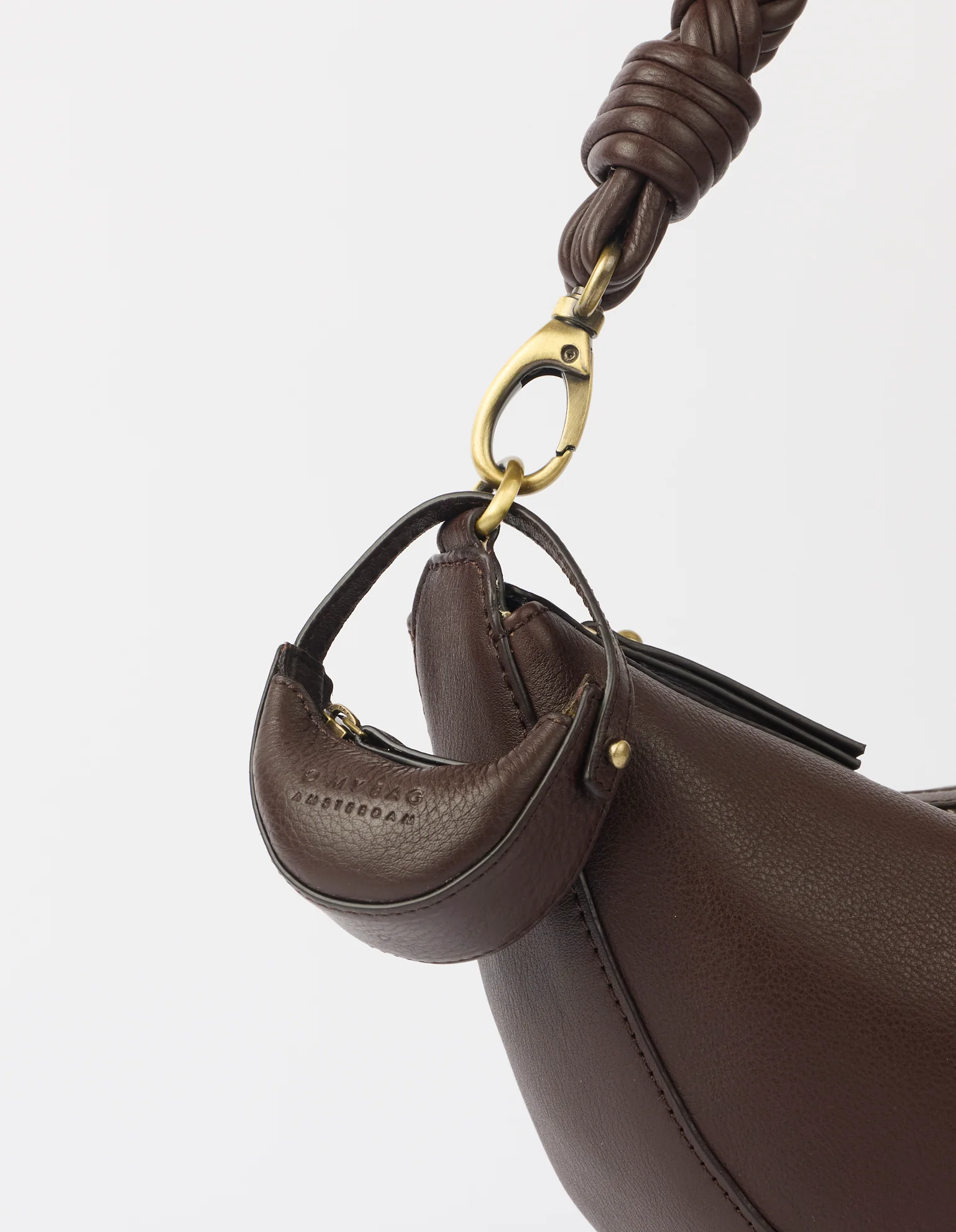 Leo Bag Charm - Chocolate Soft Grain Leather - Image 4