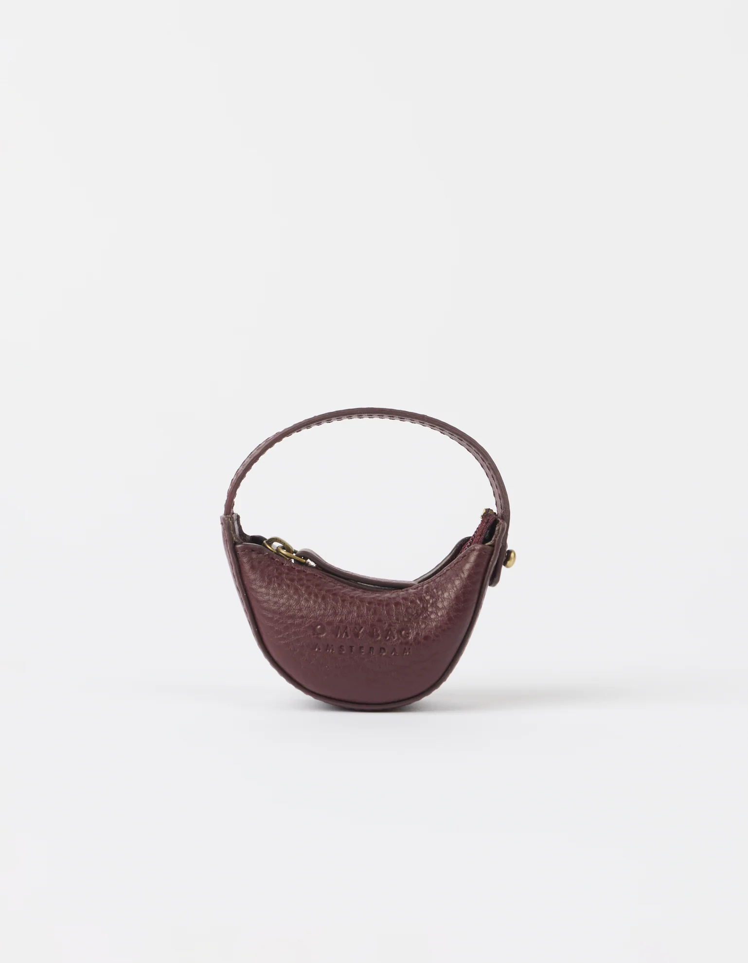 Leo Bag Charm - Dark Cherry Soft Grain Leather