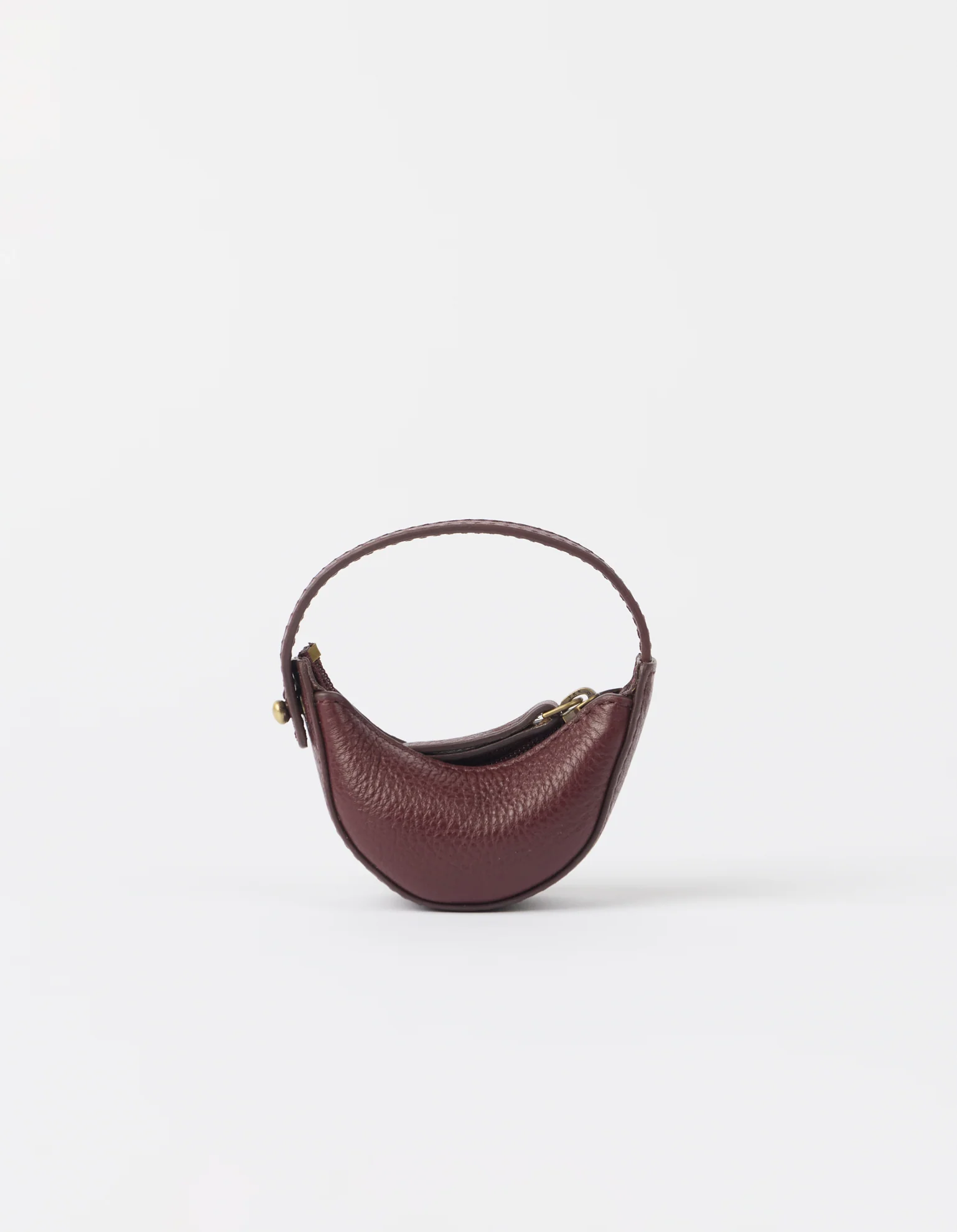 Leo Bag Charm - Dark Cherry Soft Grain Leather - Image 2