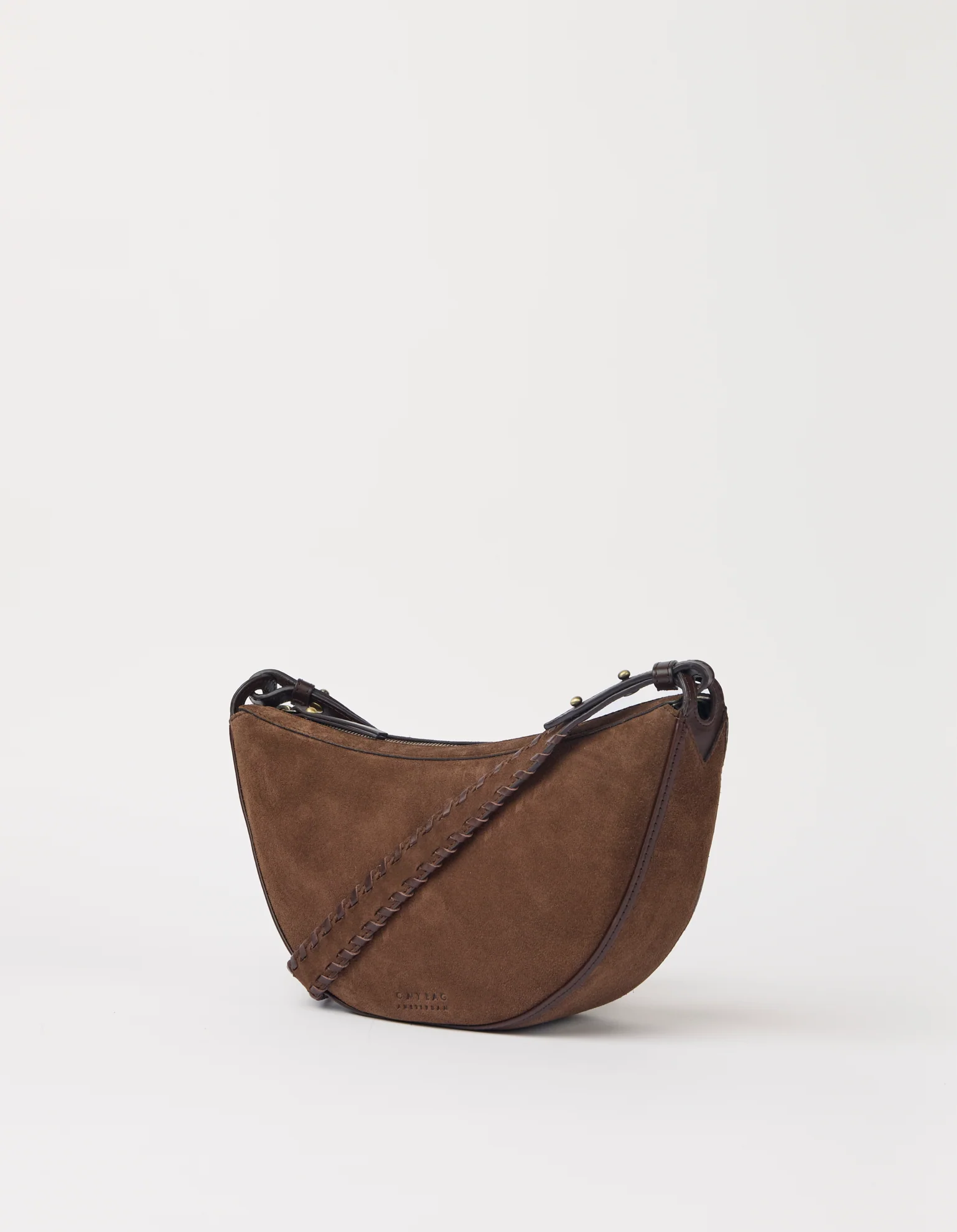 Leo Midi Crossbody Strap - Chocolate Suède with Classic Leather - Image 3