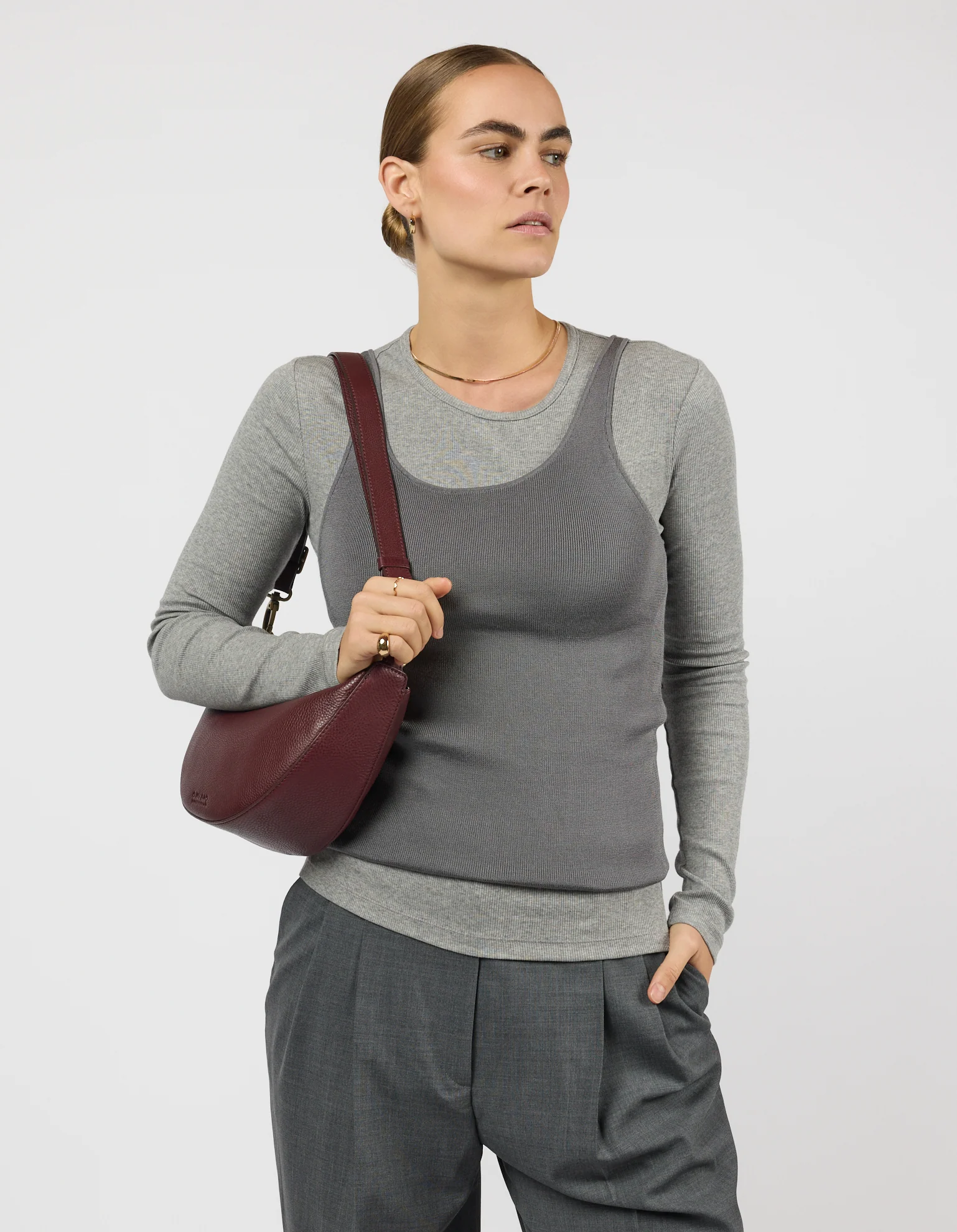 Leo Midi - Dark Cherry Soft Grain Leather - Image 8