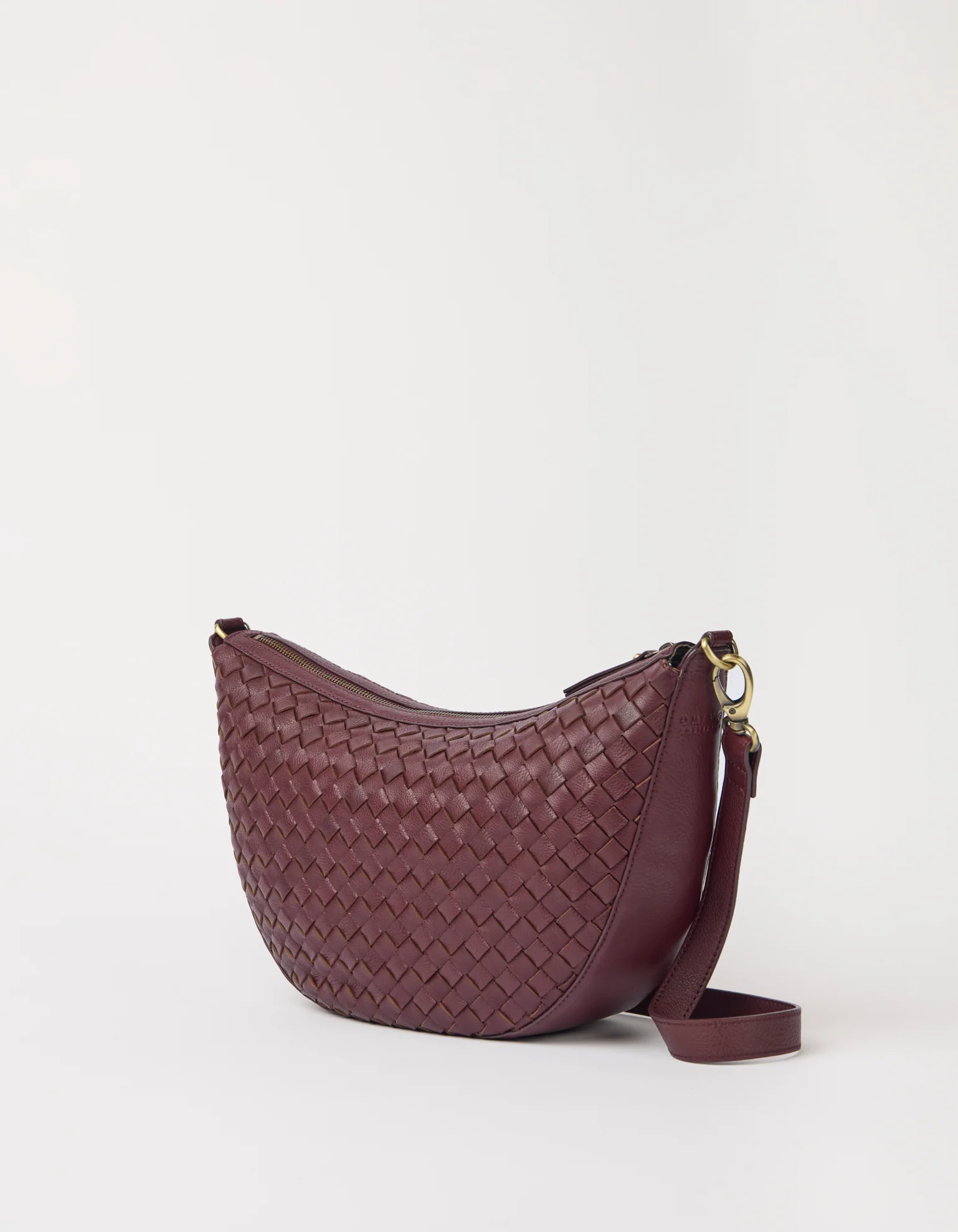 Leo Maxi - Dark Cherry Woven Soft Grain Leather - Image 2