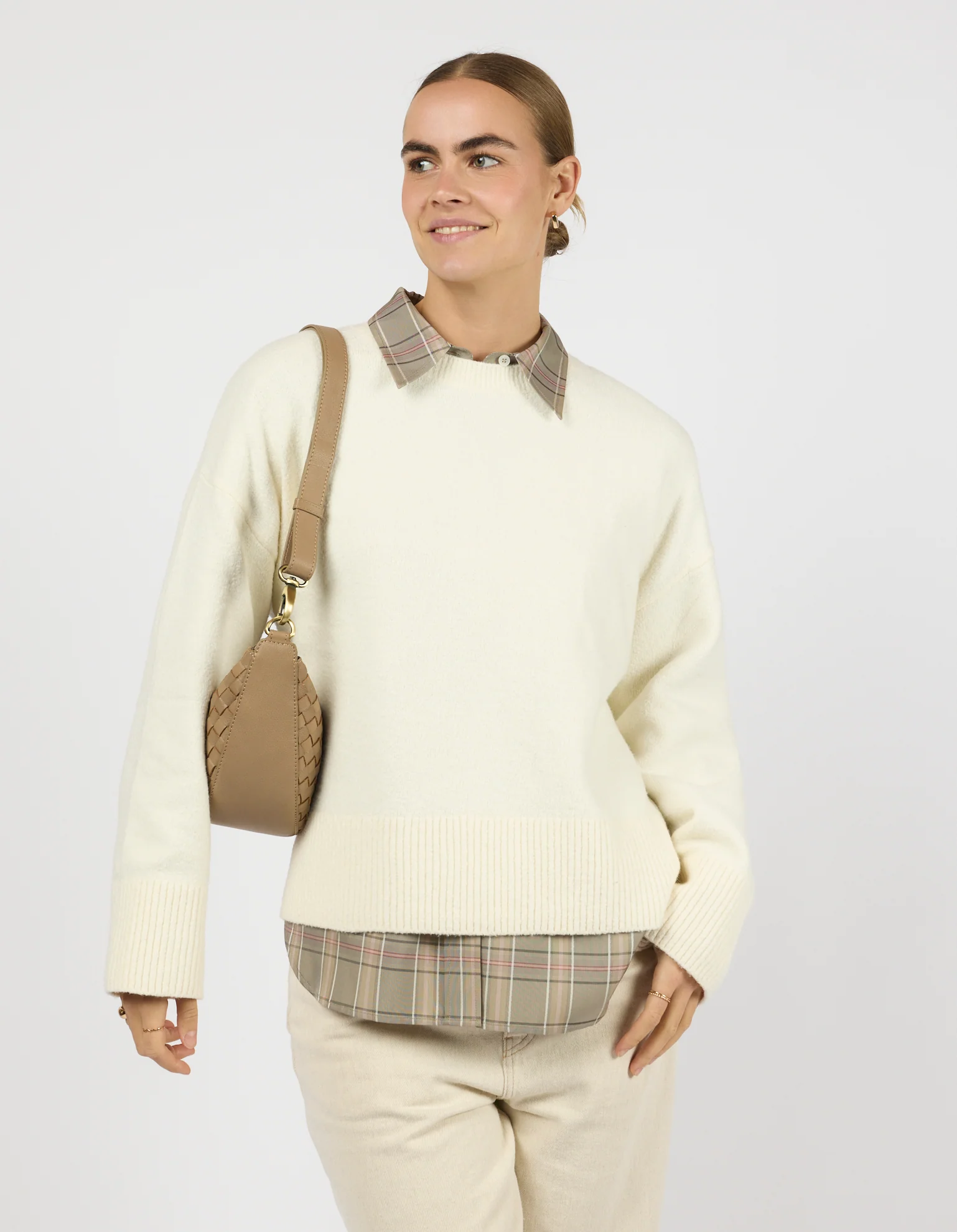Leo Midi - Dark Sand Woven Soft Grain Leather - Image 5