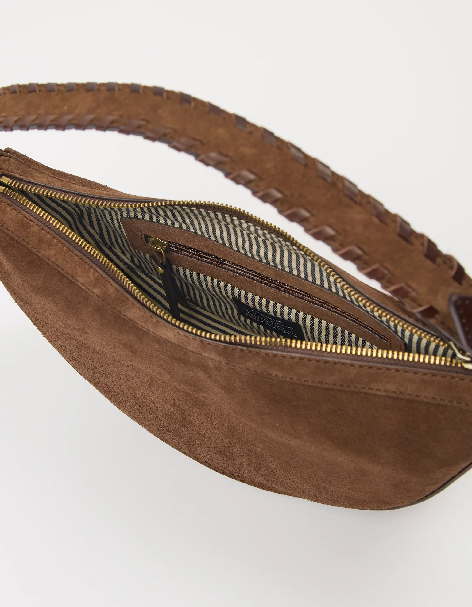 Leo Midi Shoulder Strap - Chocolate Suède with Classic Leather - Image 4