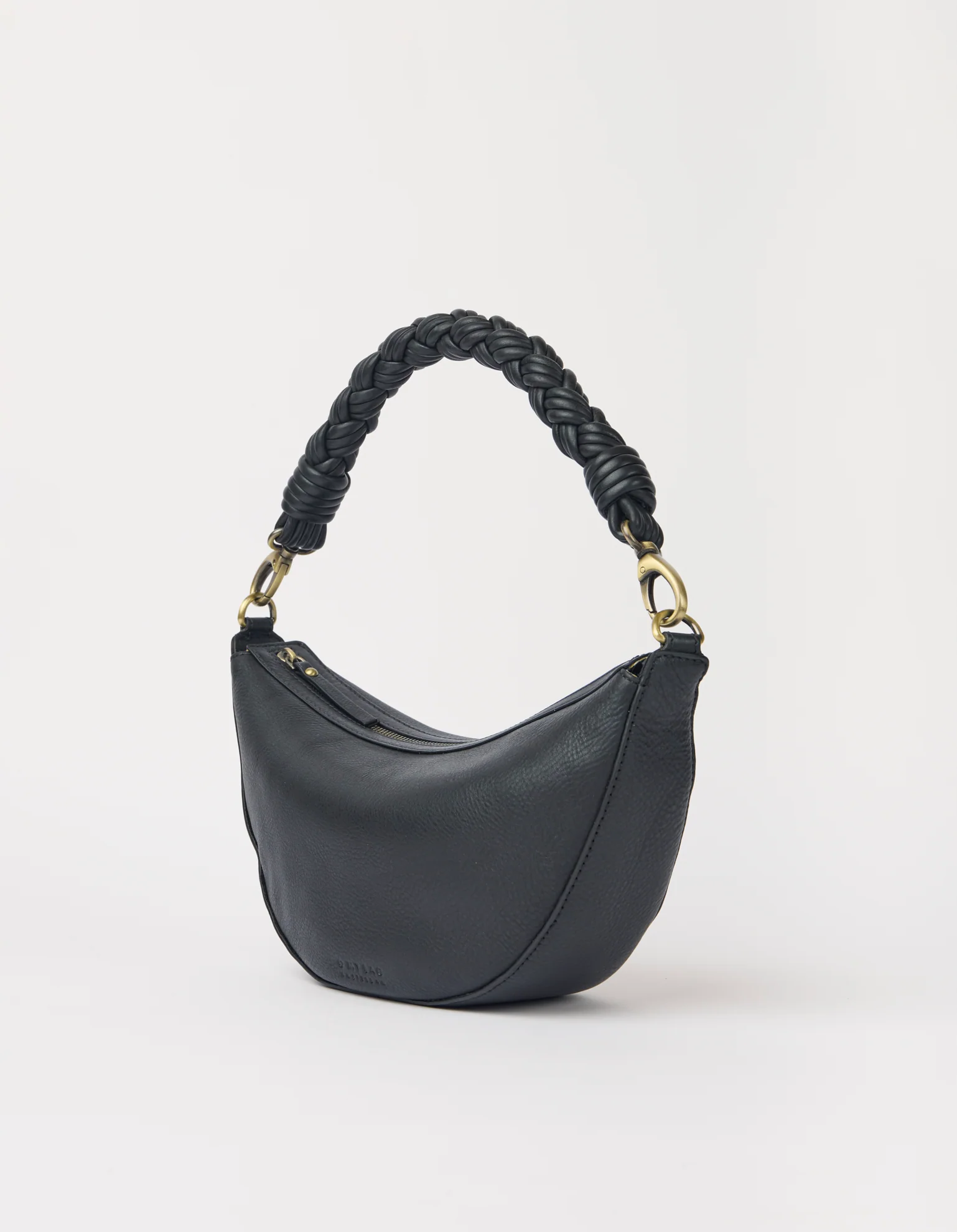 Leo Midi Twisted Handle - Black Soft Grain Leather - Image 3