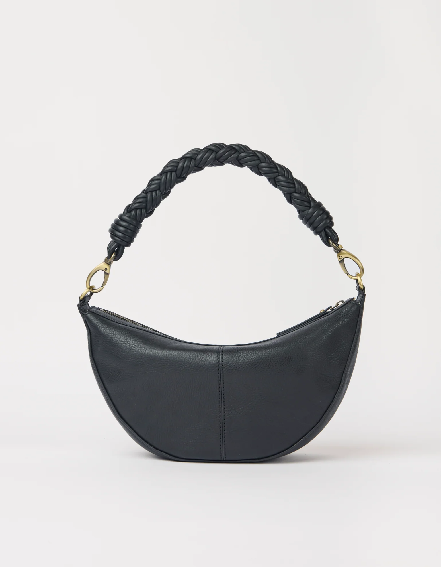 Leo Midi Twisted Handle - Black Soft Grain Leather - Image 4
