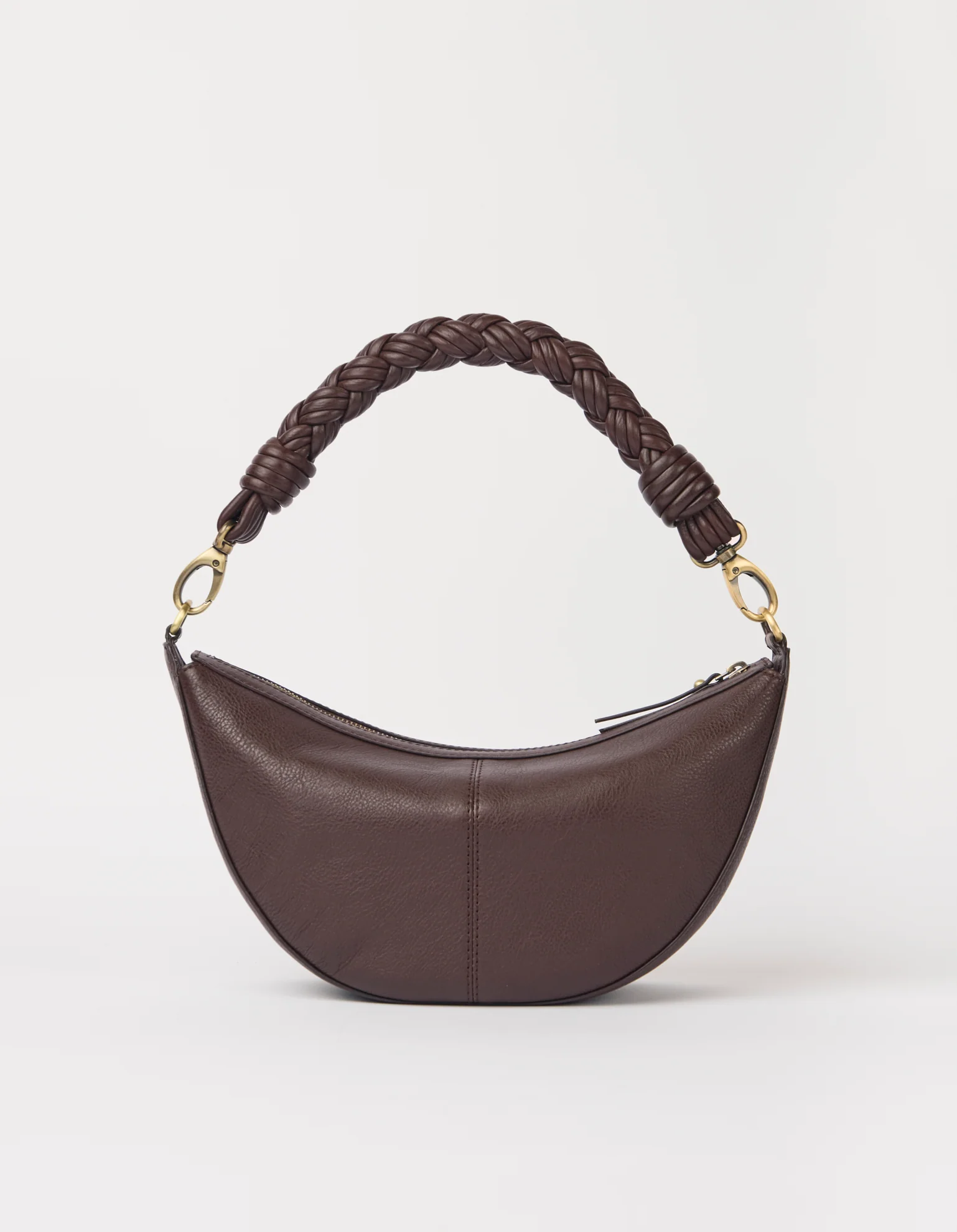 Leo Midi Twisted Handle - Chocolate Soft Grain Leather - Image 4