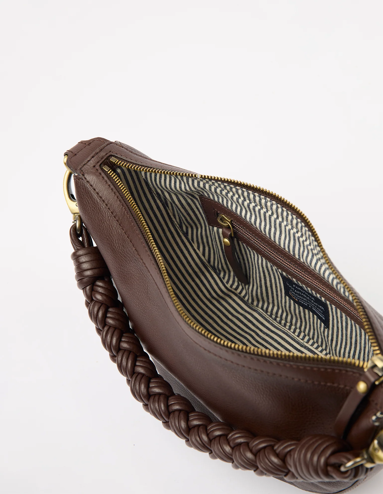 Leo Midi Twisted Handle - Chocolate Soft Grain Leather - Image 6