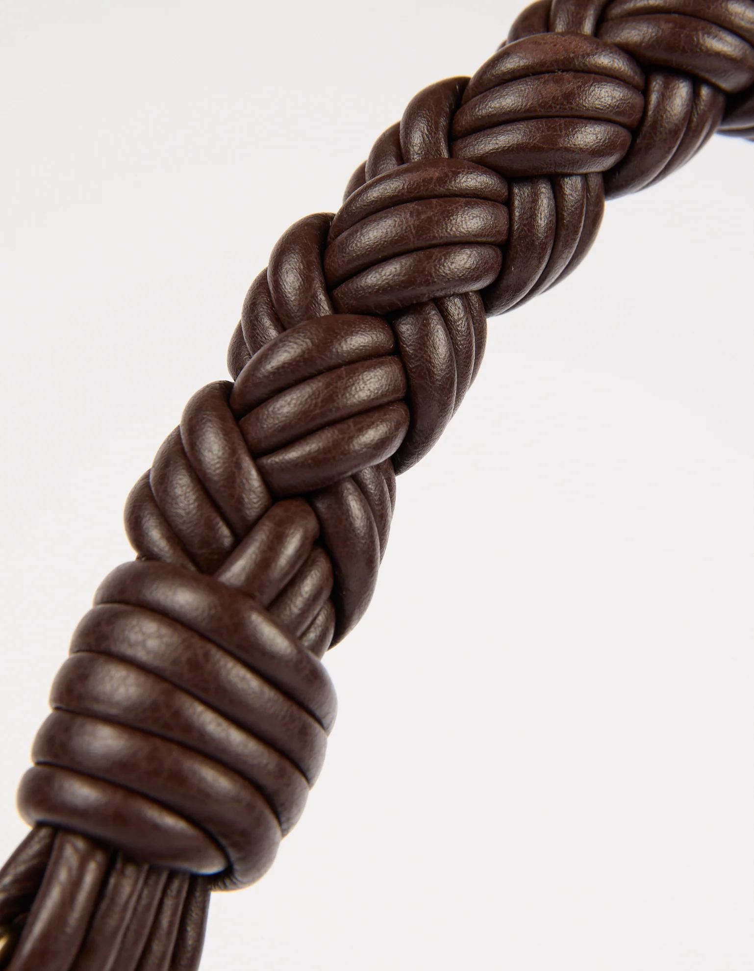 Leo Midi Twisted Handle - Chocolate Soft Grain Leather - Image 7