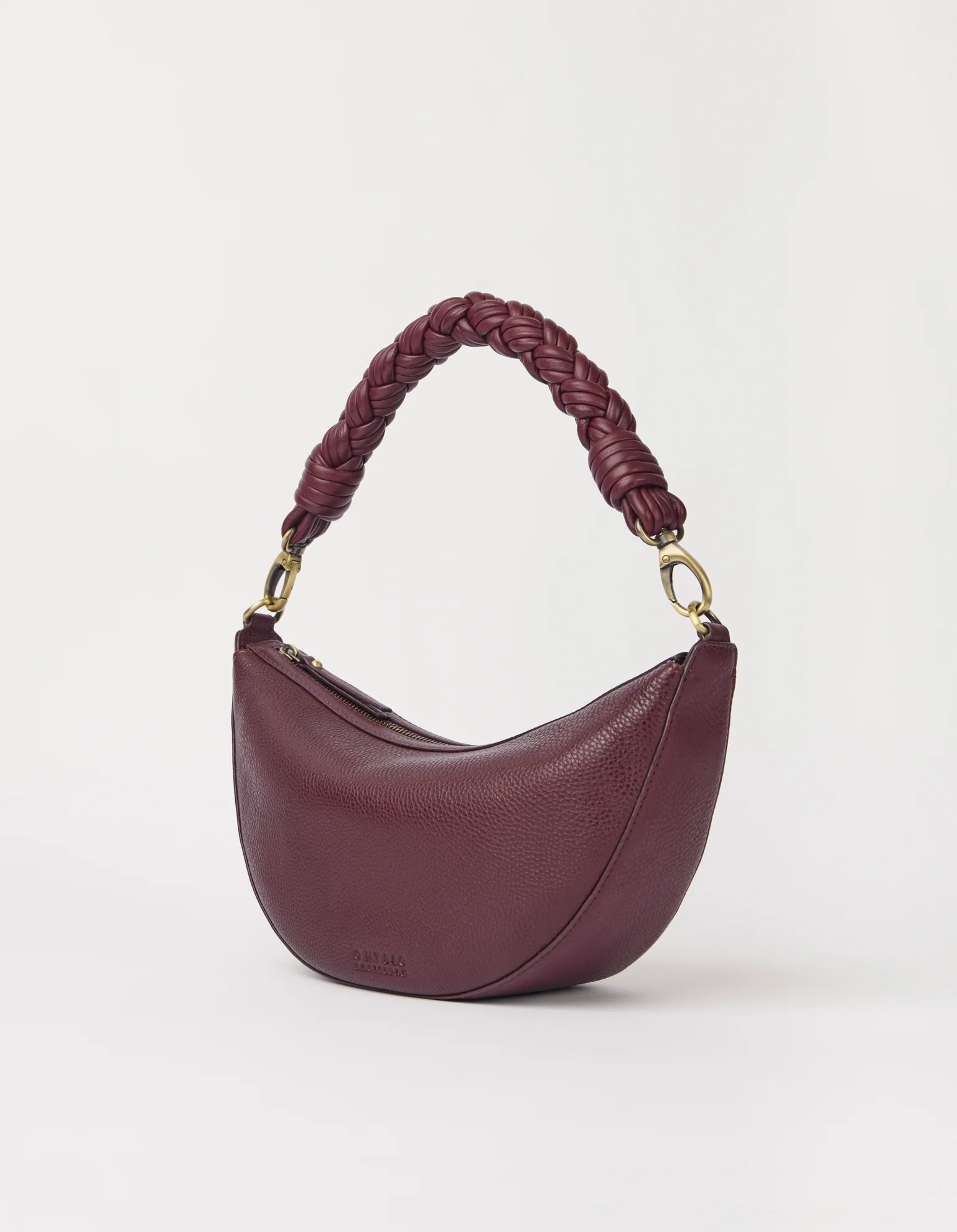 Leo Midi Twisted Handle - Dark Cherry Soft Grain Leather - Image 3