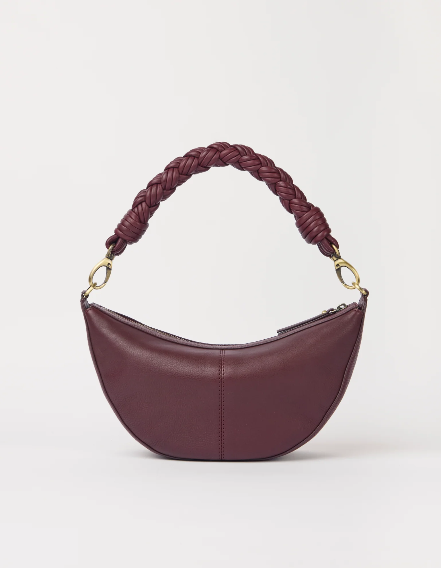 Leo Midi Twisted Handle - Dark Cherry Soft Grain Leather - Image 4