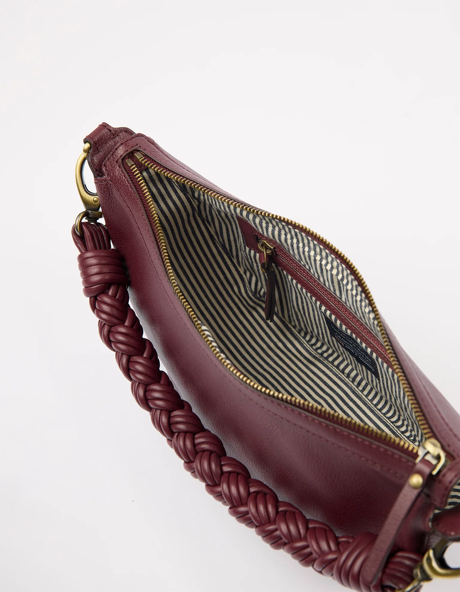 Leo Midi Twisted Handle - Dark Cherry Soft Grain Leather - Image 6