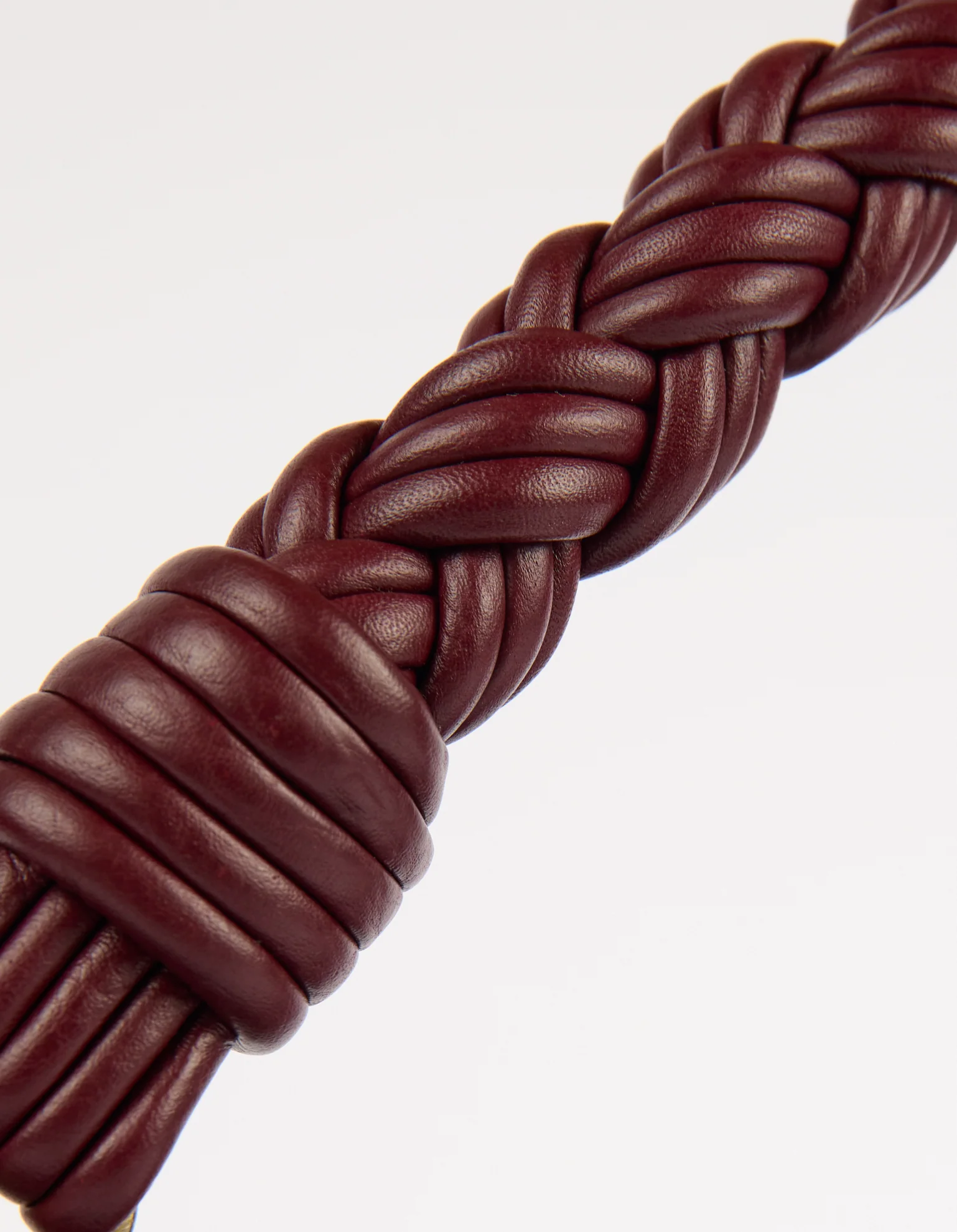 Leo Midi Twisted Handle - Dark Cherry Soft Grain Leather - Image 7