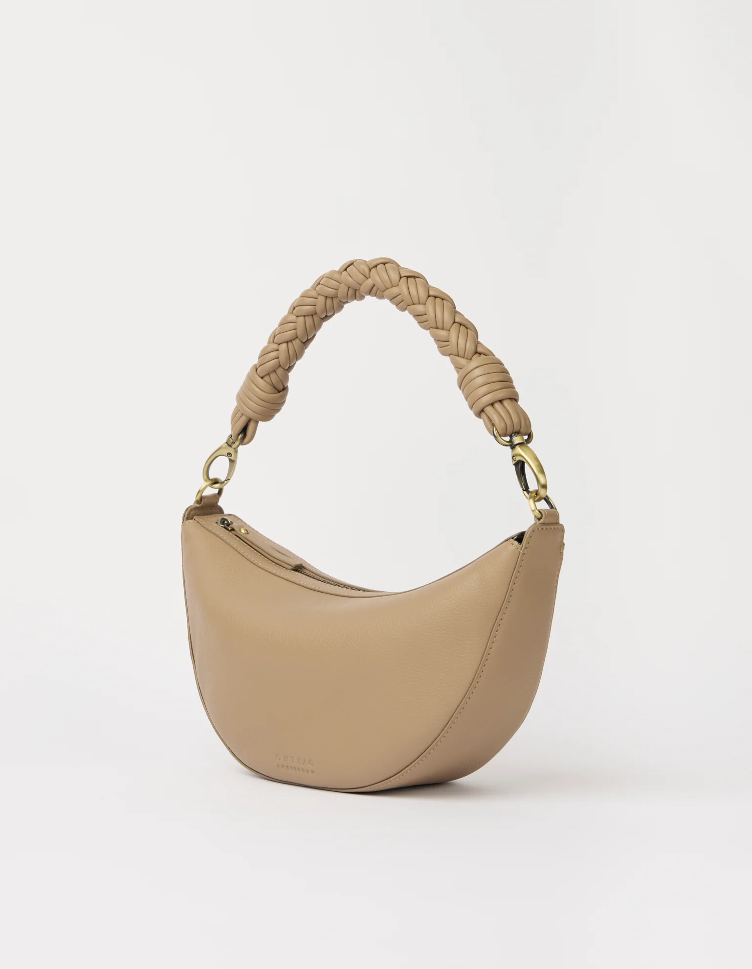 Leo Midi Twisted Handle - Dark Sand Soft Grain Leather - Image 3