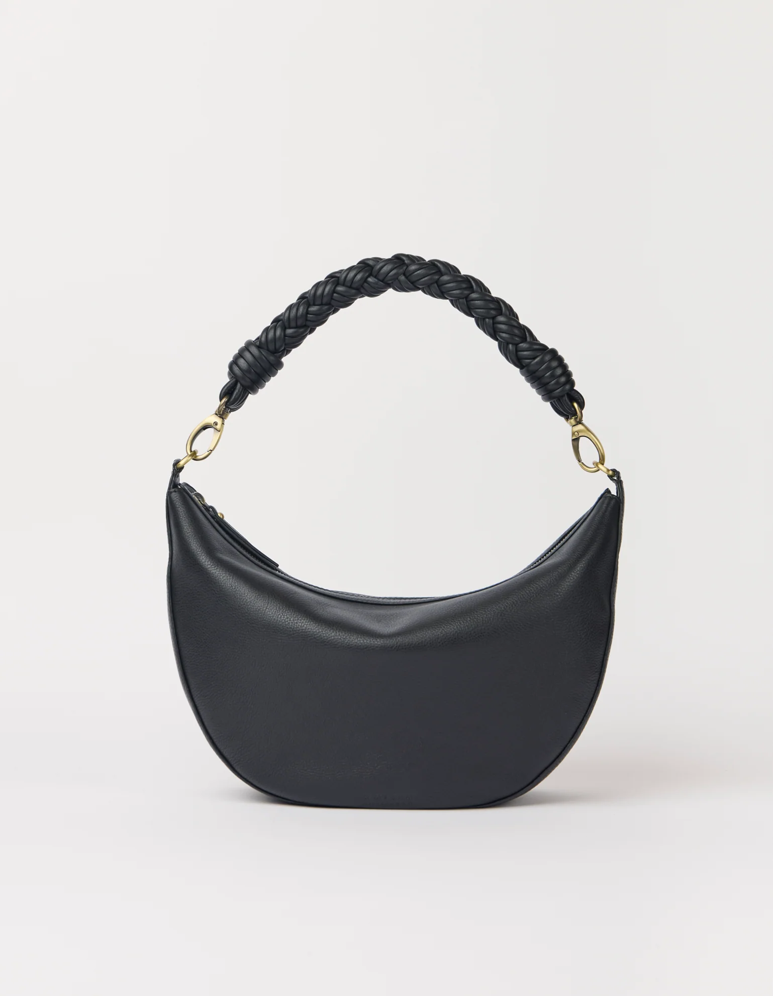 Leo Maxi Twisted Handle - Black Soft Grain Leather - Image 2